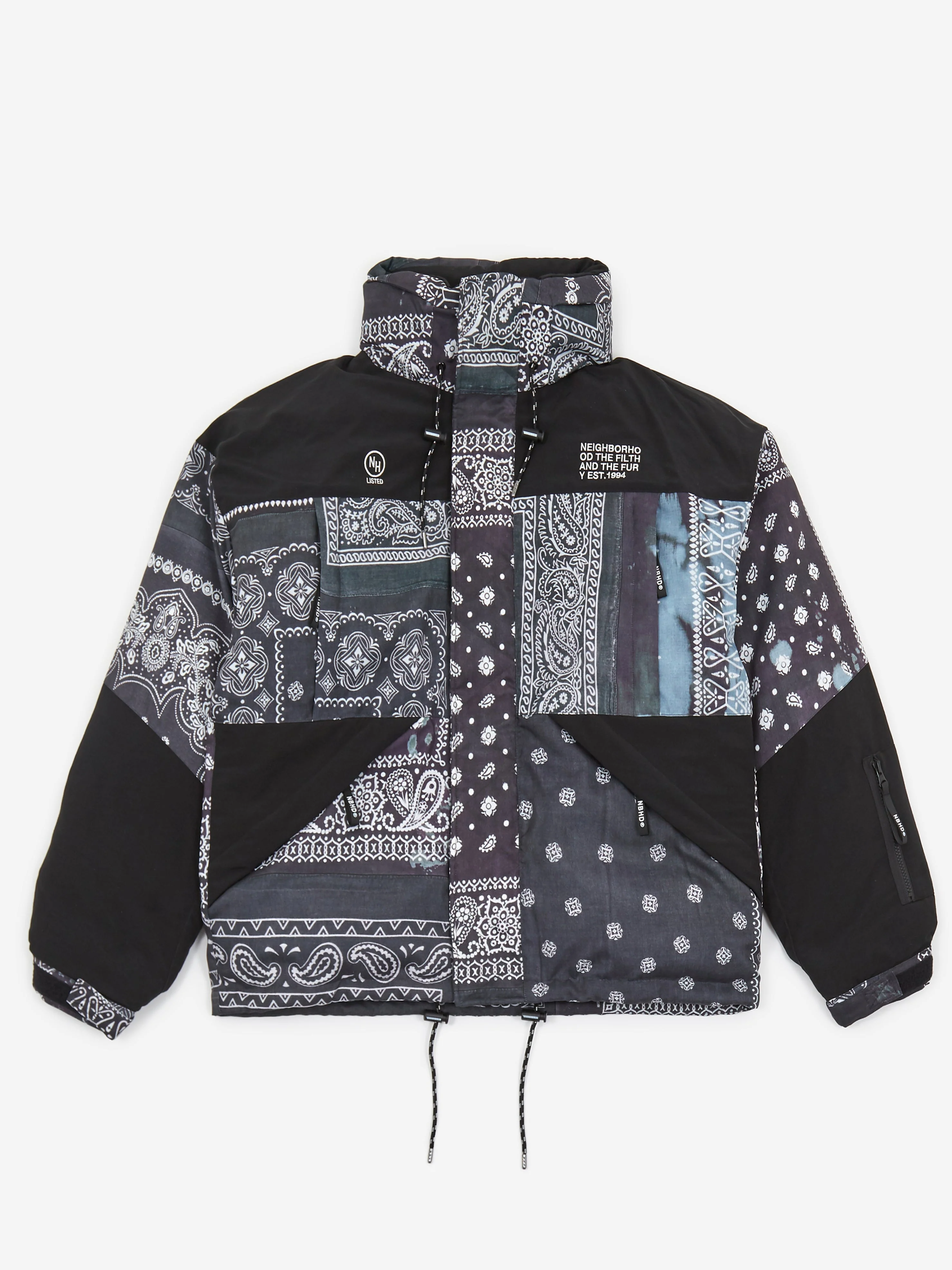 Neighborhood Bandana Chopped Down / E-Jacket - Black