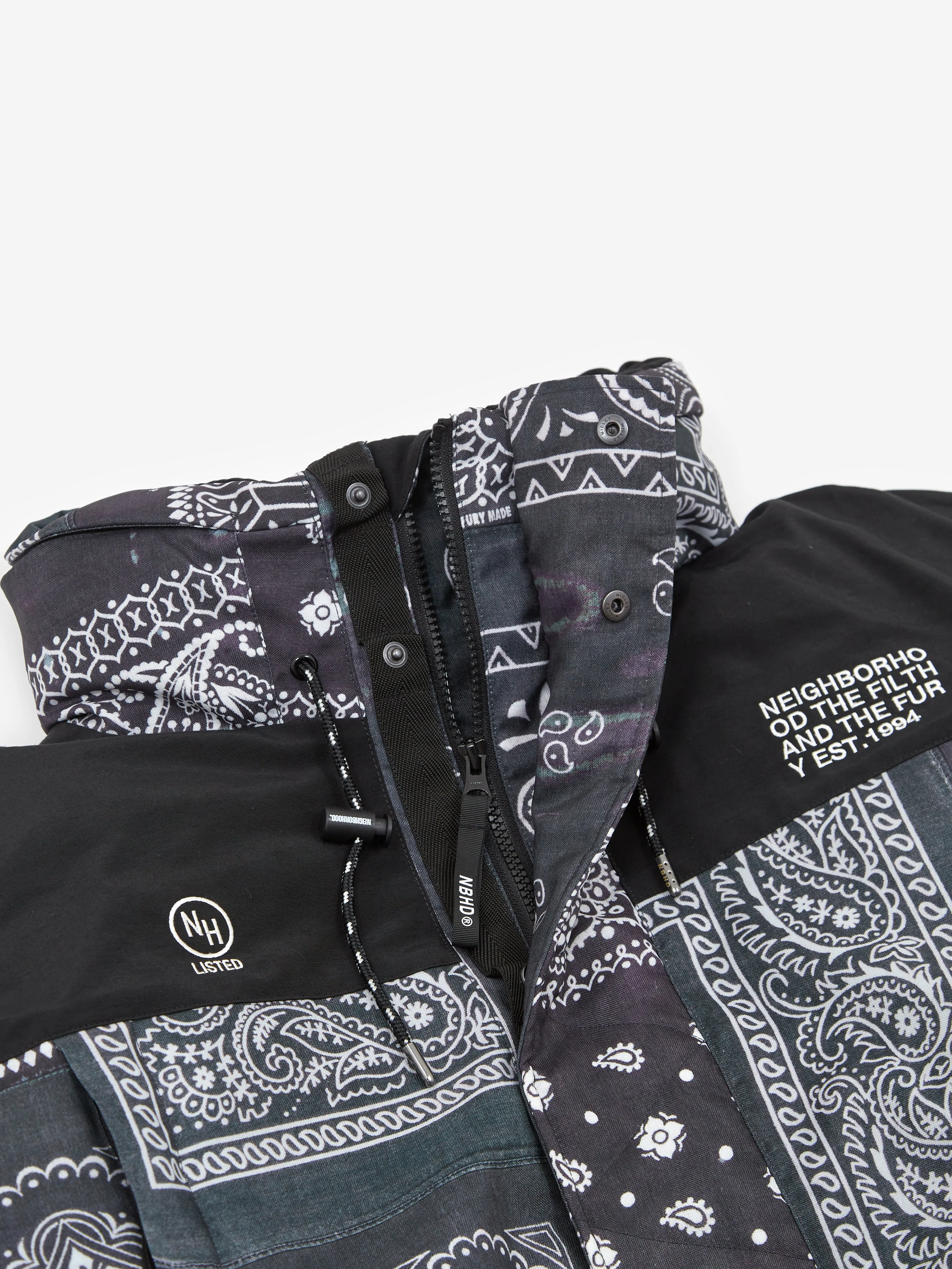 Neighborhood Bandana Chopped Down / E-Jacket - Black - Image 5