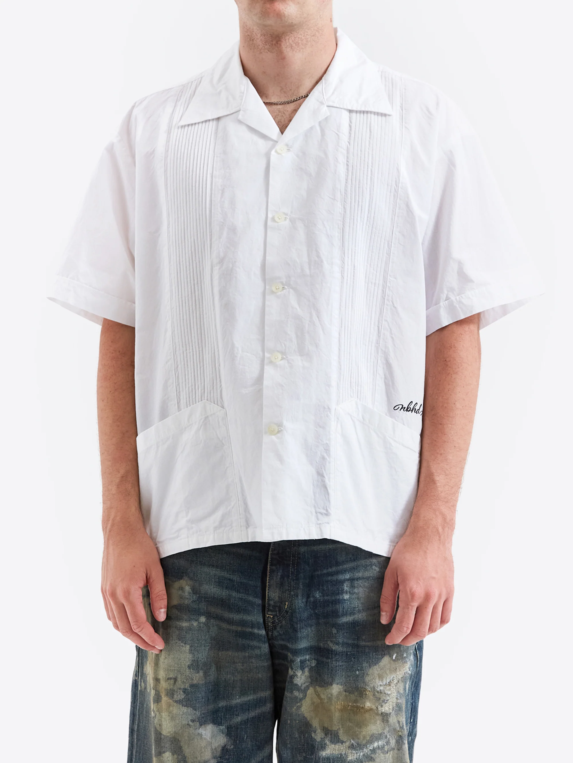 Neighborhood Guayabera Short Sleeve Shirt - White - Image 2