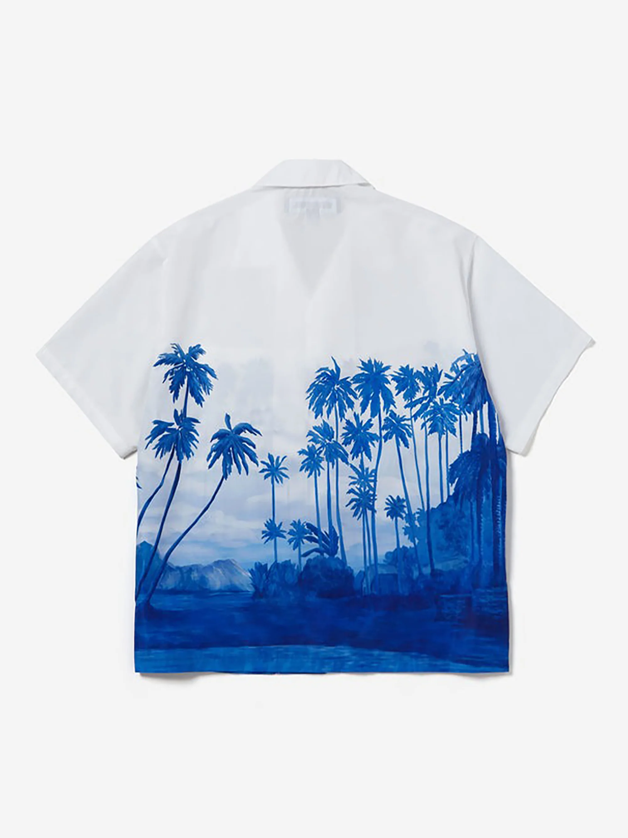 Neighborhood Palm Tree Hawaiian Short Sleeve Shirt - Blue - Image 3