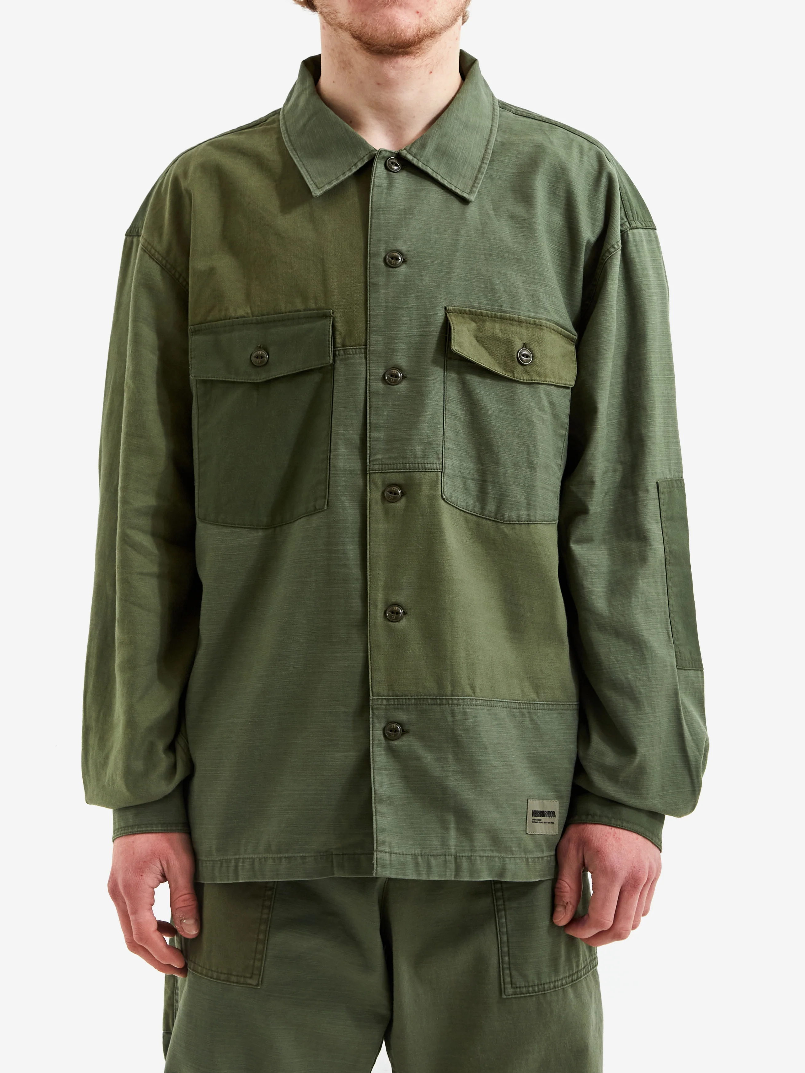 Neighborhood RM Utility Shirt Long Sleeve - Olive Drab - Image 2