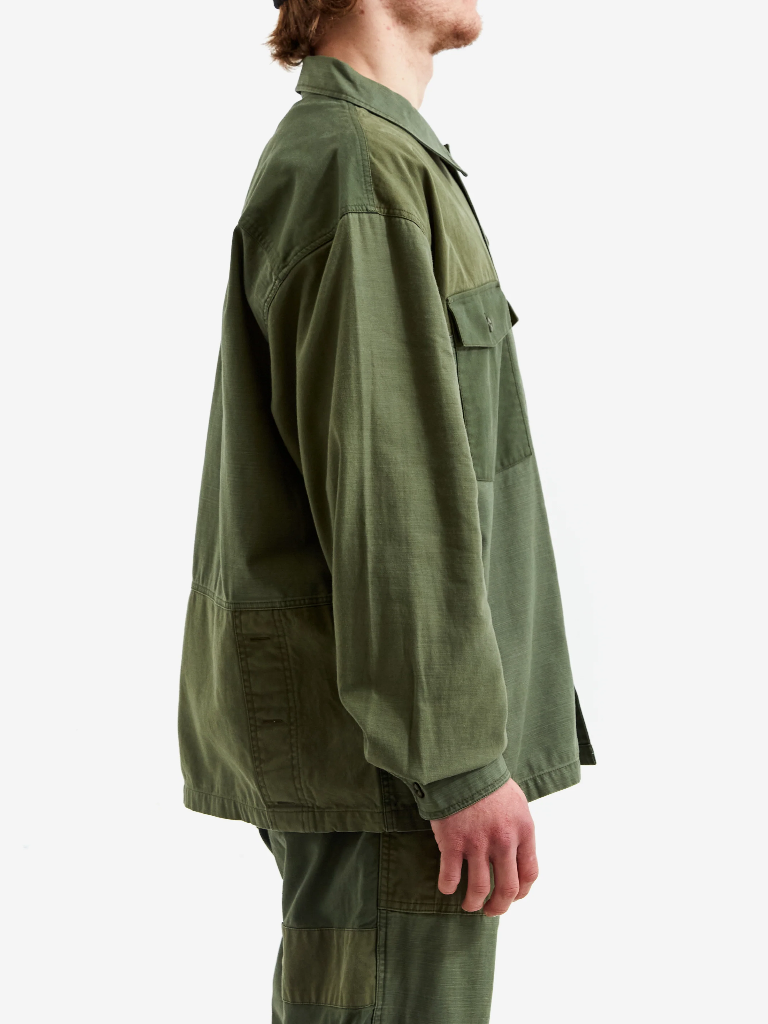 Neighborhood RM Utility Shirt Long Sleeve - Olive Drab - Image 6