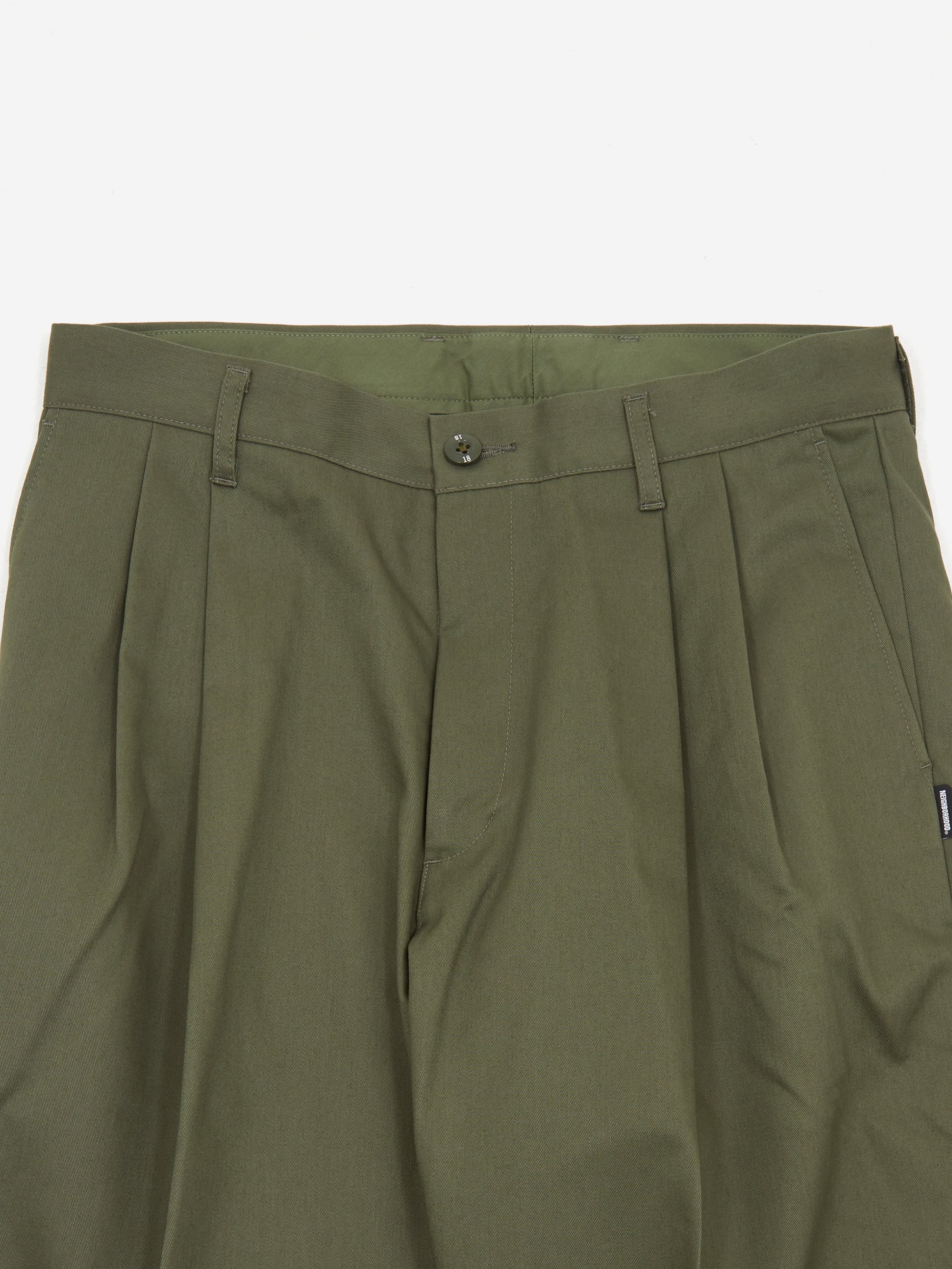 Neighborhood Two Tuck Pants - Olive Drab - Image 3