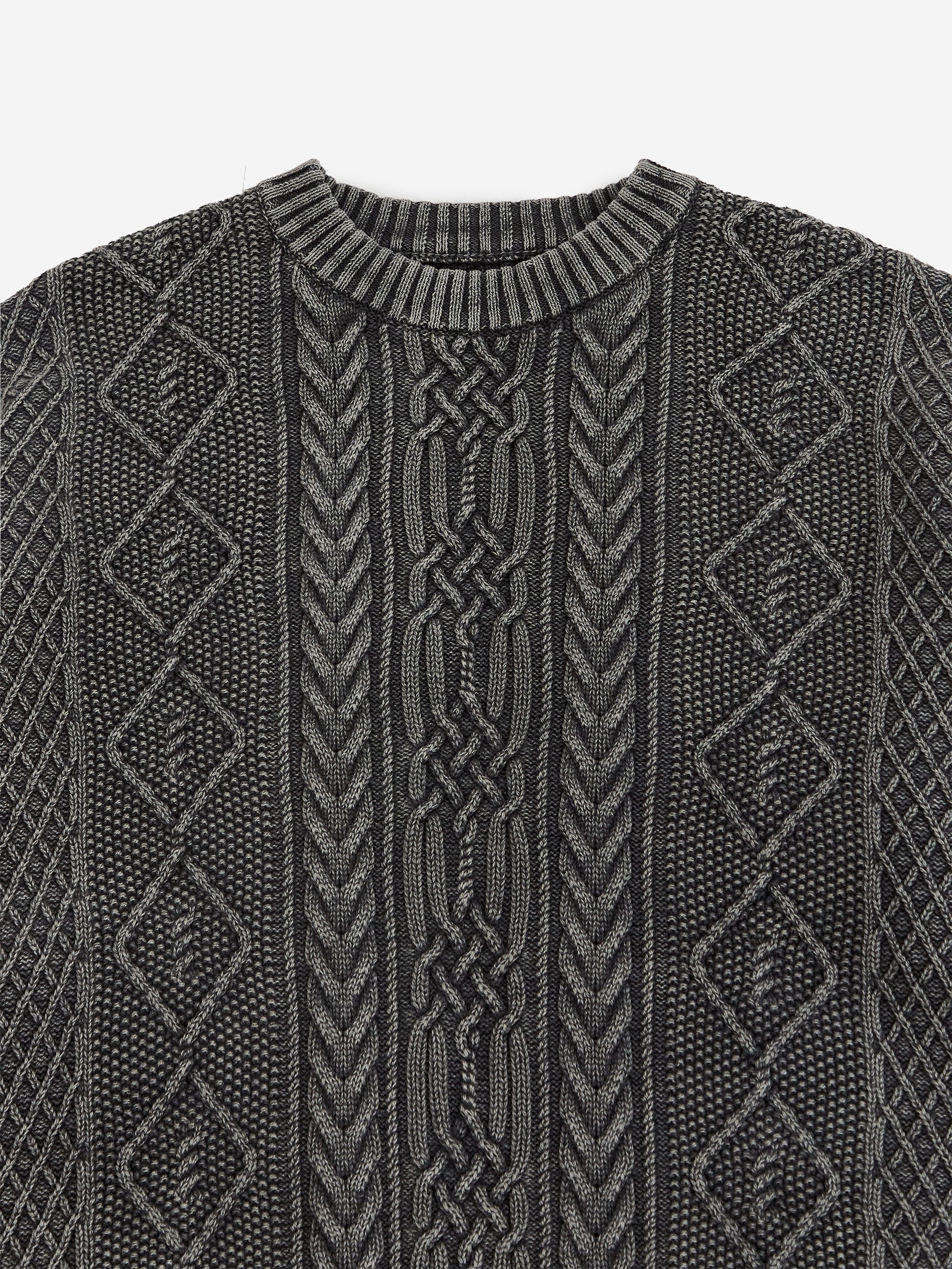 Neighborhood Washed Crewneck Cable - Black - Image 3
