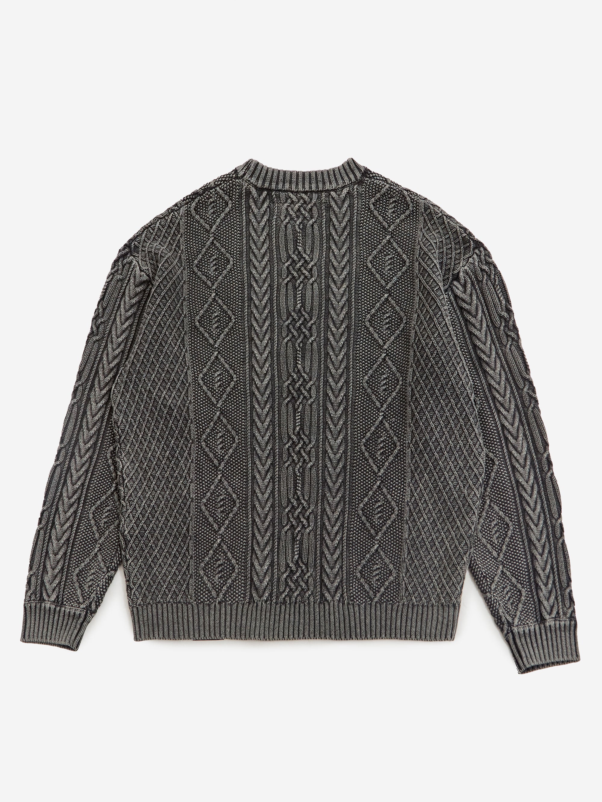 Neighborhood Washed Crewneck Cable - Black - Image 4