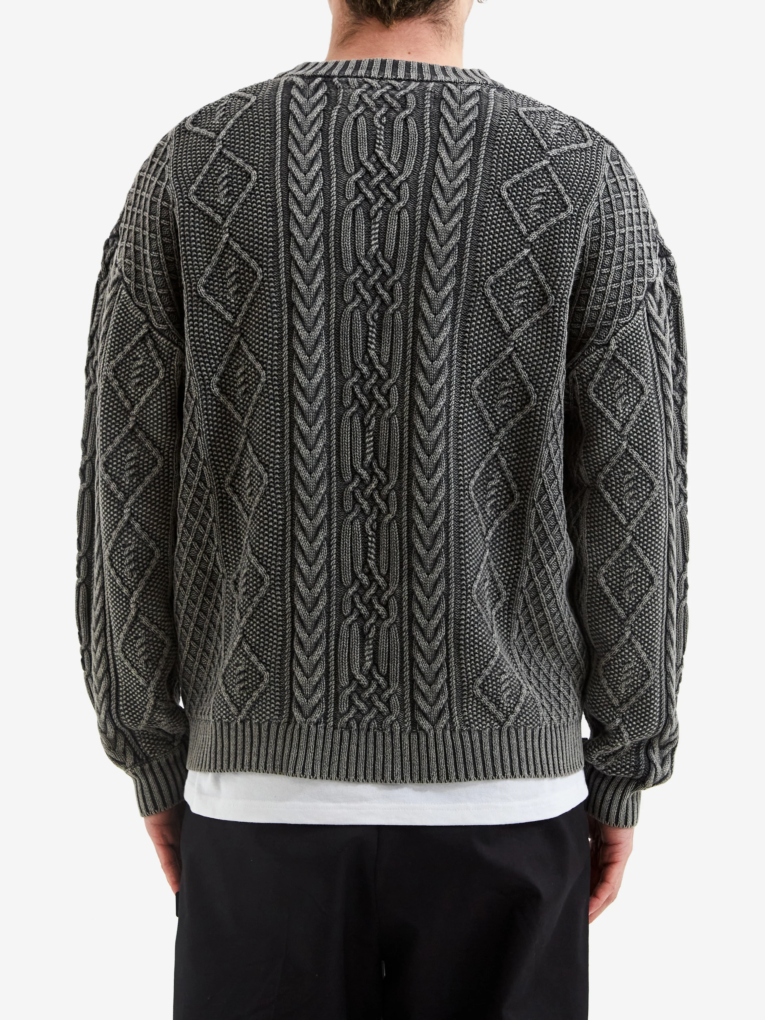 Neighborhood Washed Crewneck Cable - Black - Image 6