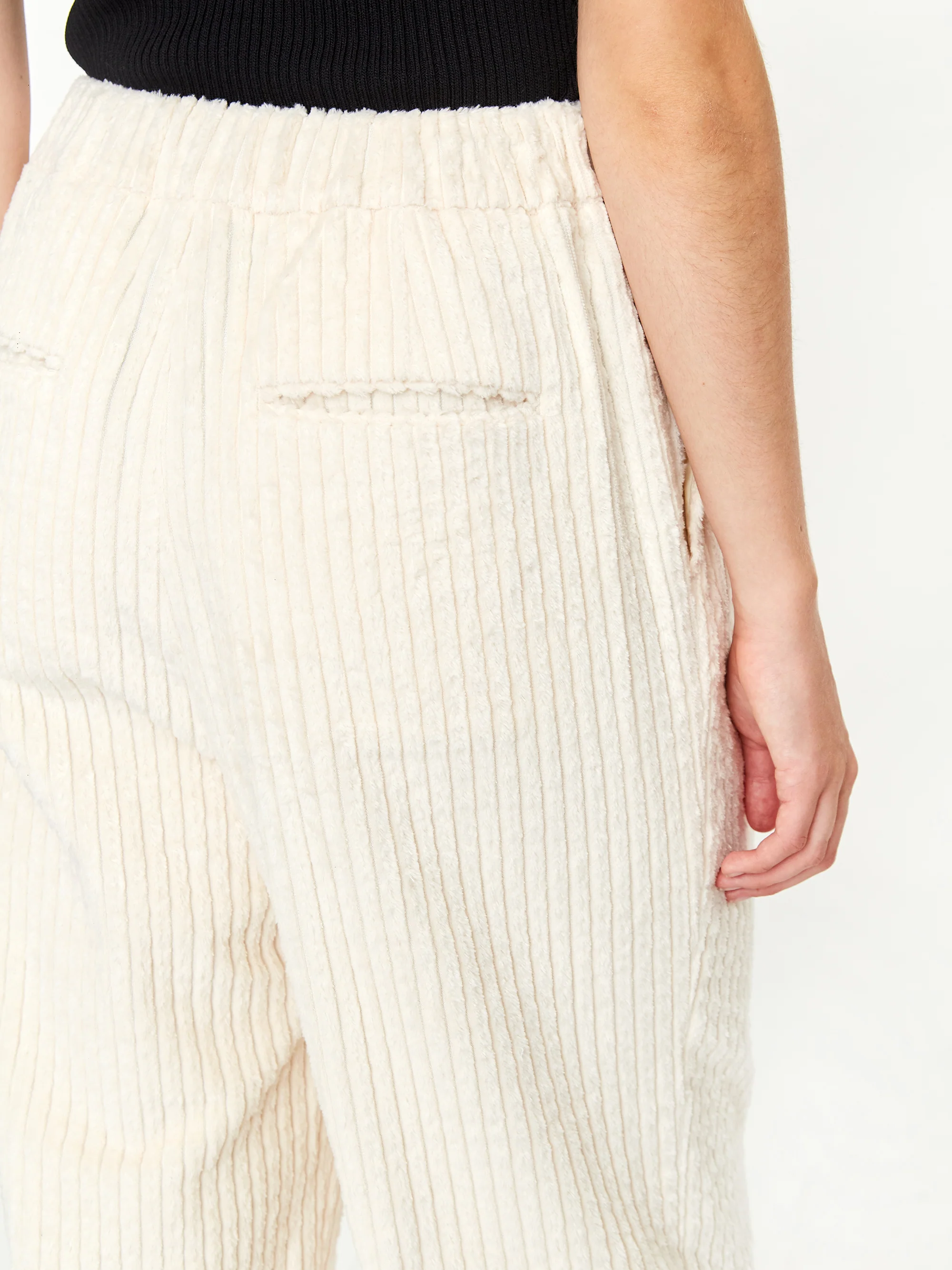 Neul Bold Corduroy Semi Wide Trouser - Ivory - Image 6