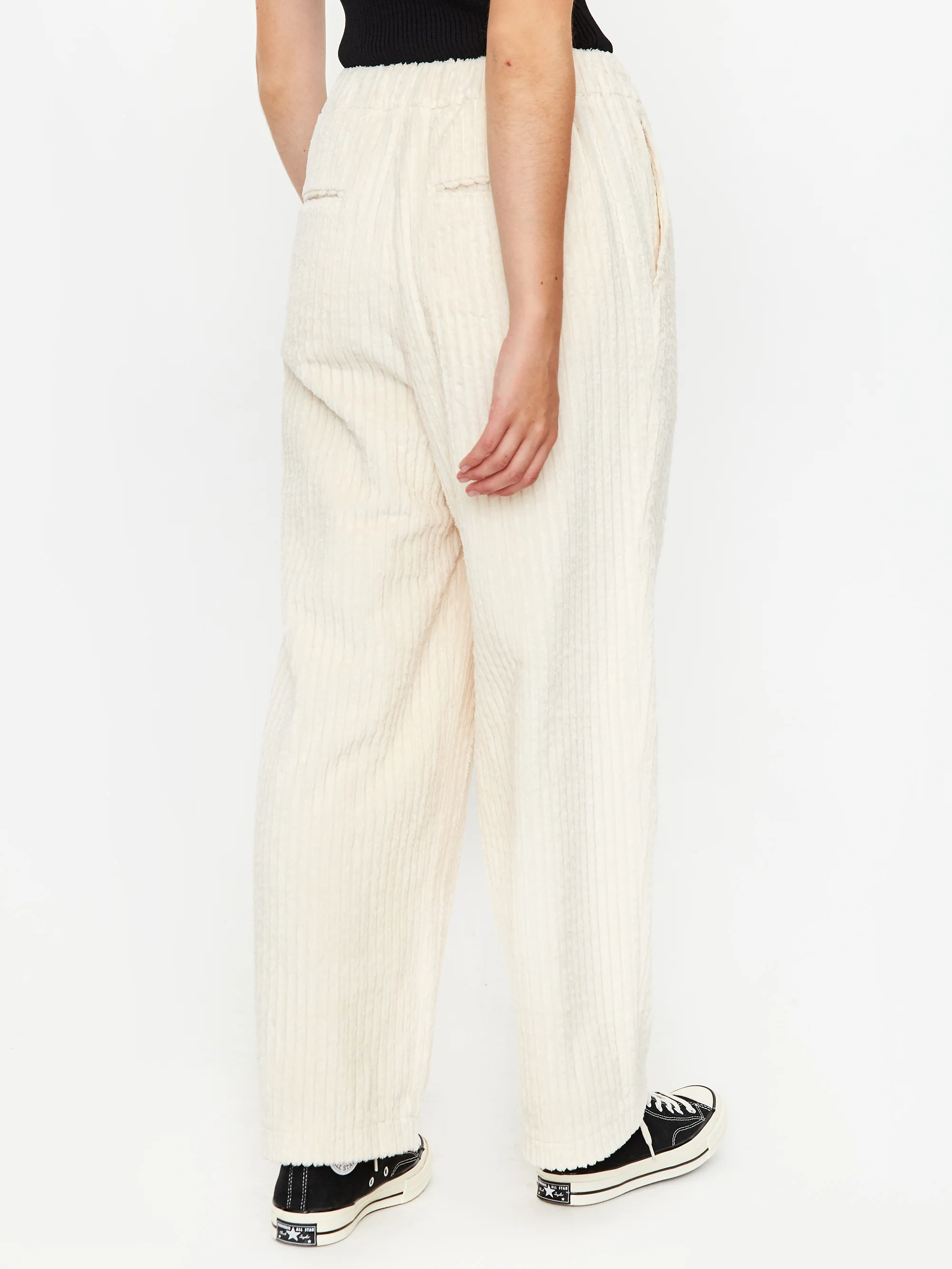Neul Bold Corduroy Semi Wide Trouser - Ivory - Image 7