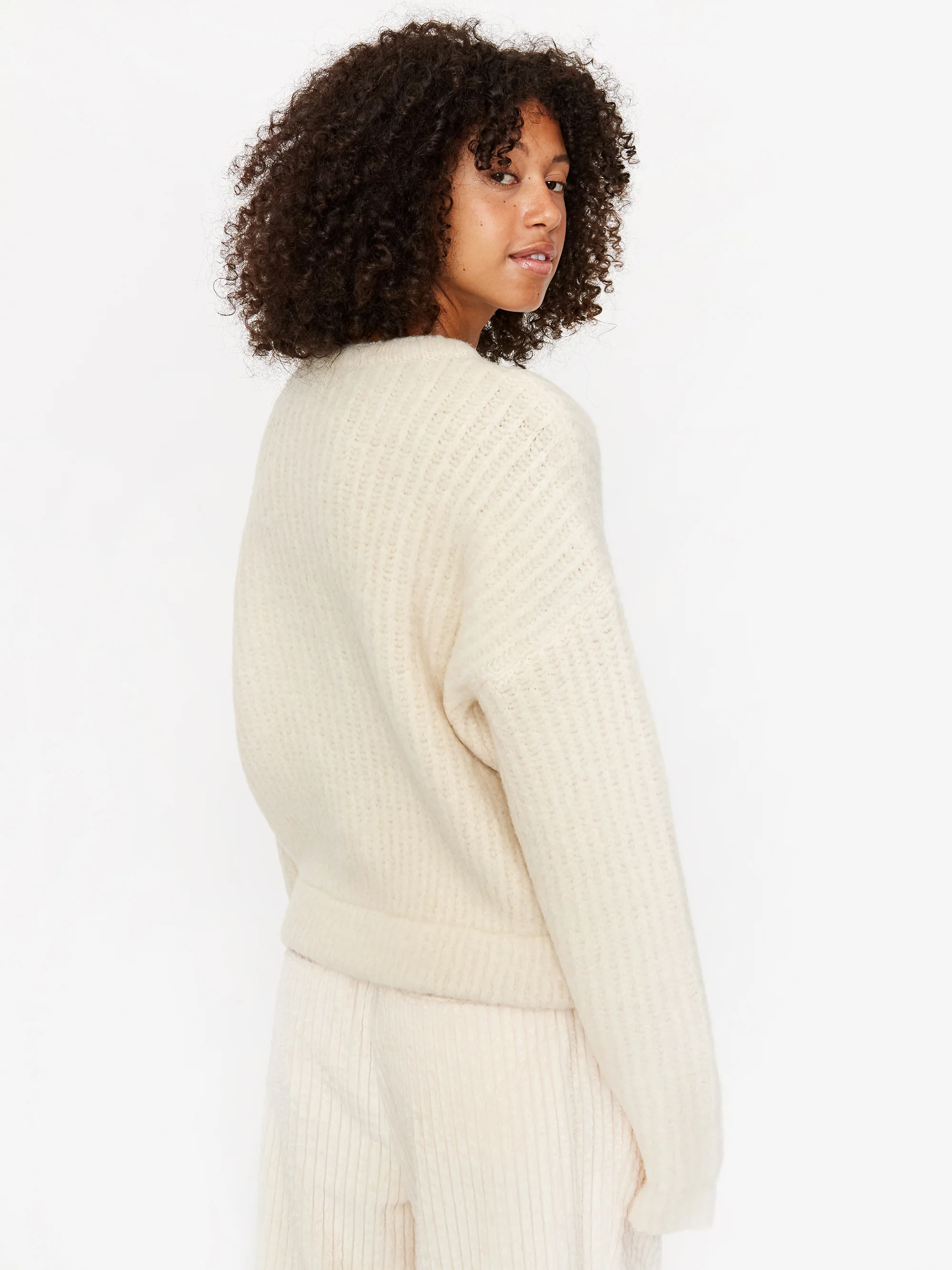 Neul Brushed 2-way Knit Cardigan - Ivory Keys - Image 6