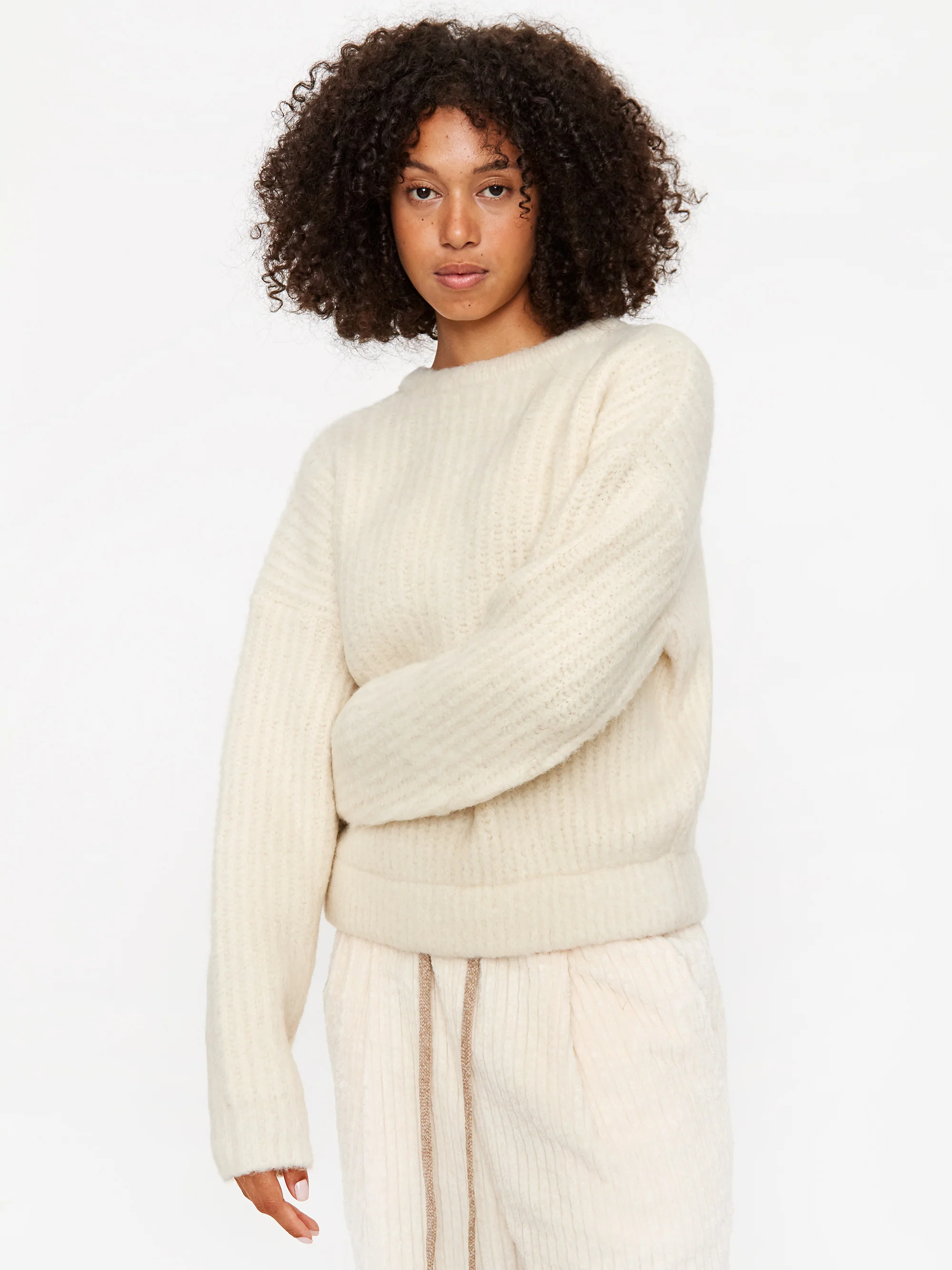 Neul Brushed 2-way Knit Cardigan - Ivory Keys - Image 7