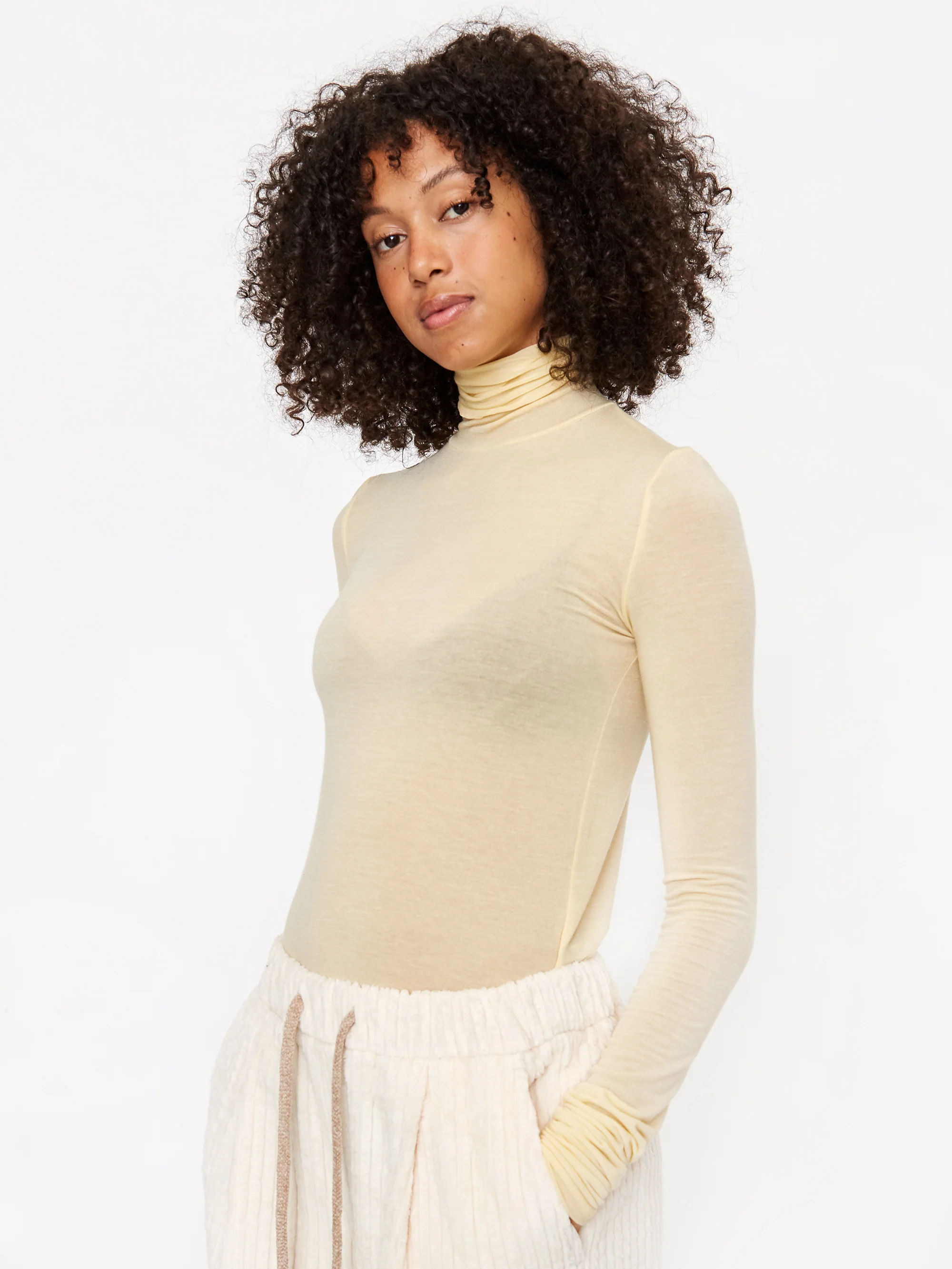 Neul Turtleneck Longsleeve Top - Butter Cream - Image 4