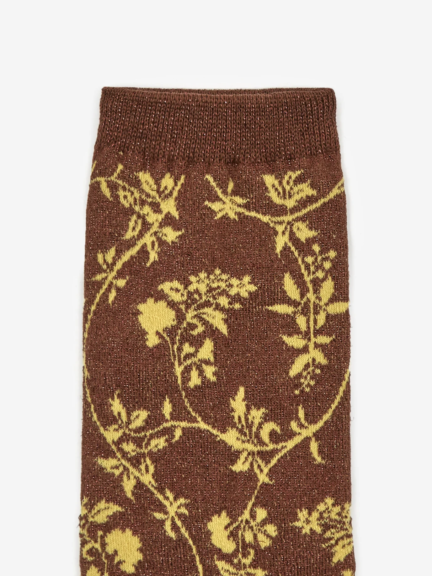 Neul x I HATE MONDAY Lurex Sock - Brown/Gold - Image 3