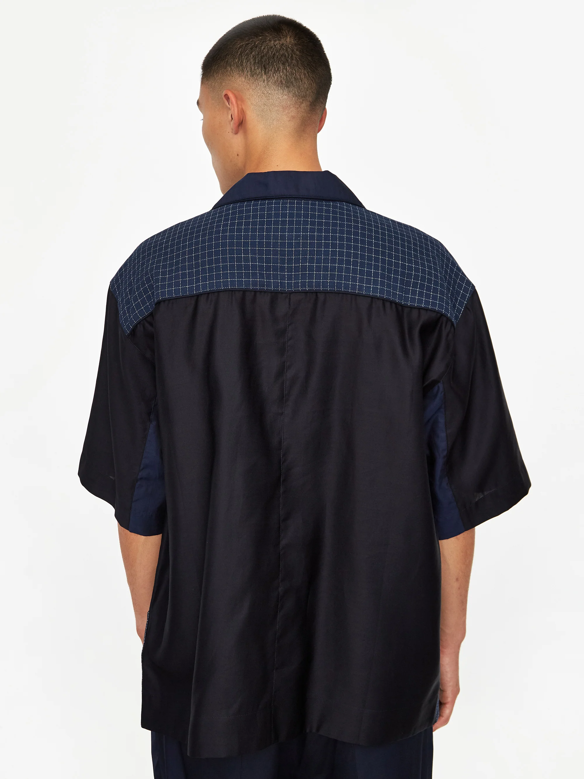 Nicholas Daley Bowling Shortsleeve Shirt - Navy Mix - Image 9