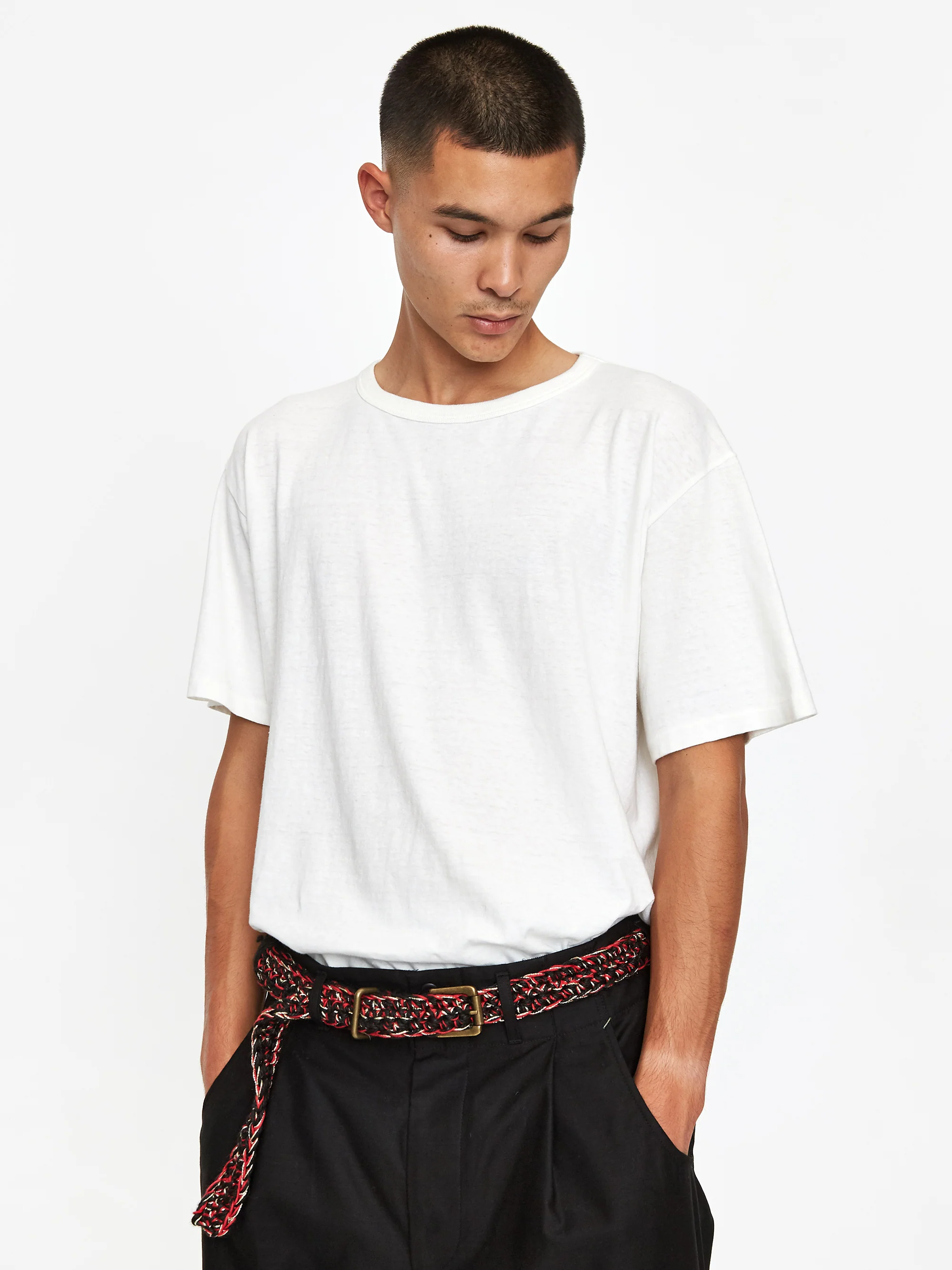 Nicholas Daley Hand Crochet Belt - Black/Red/Burgundy/Yellow - Image 5