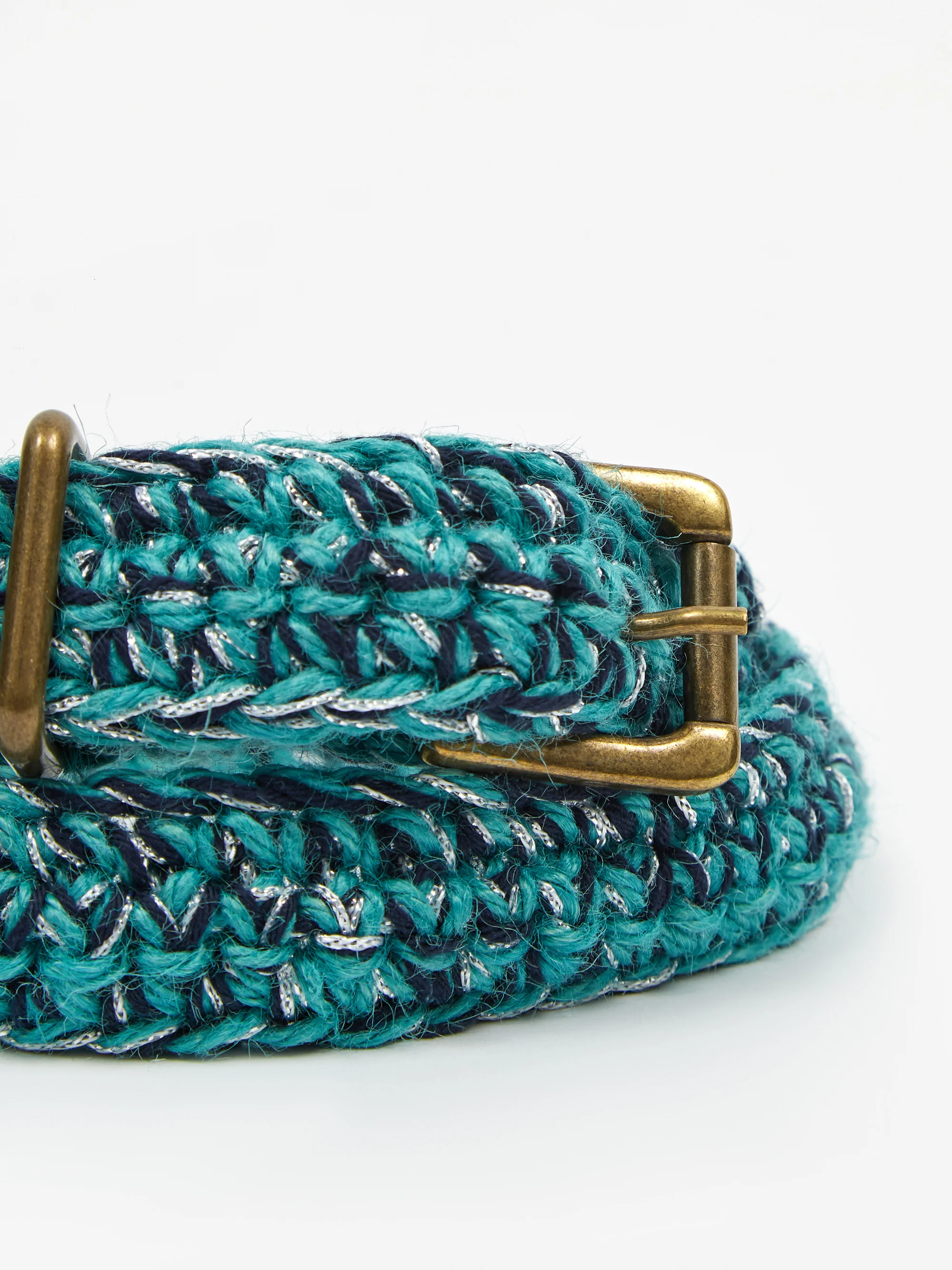 Nicholas Daley Hand Crochet Belt - Navy/Blue/Silver - Image 3