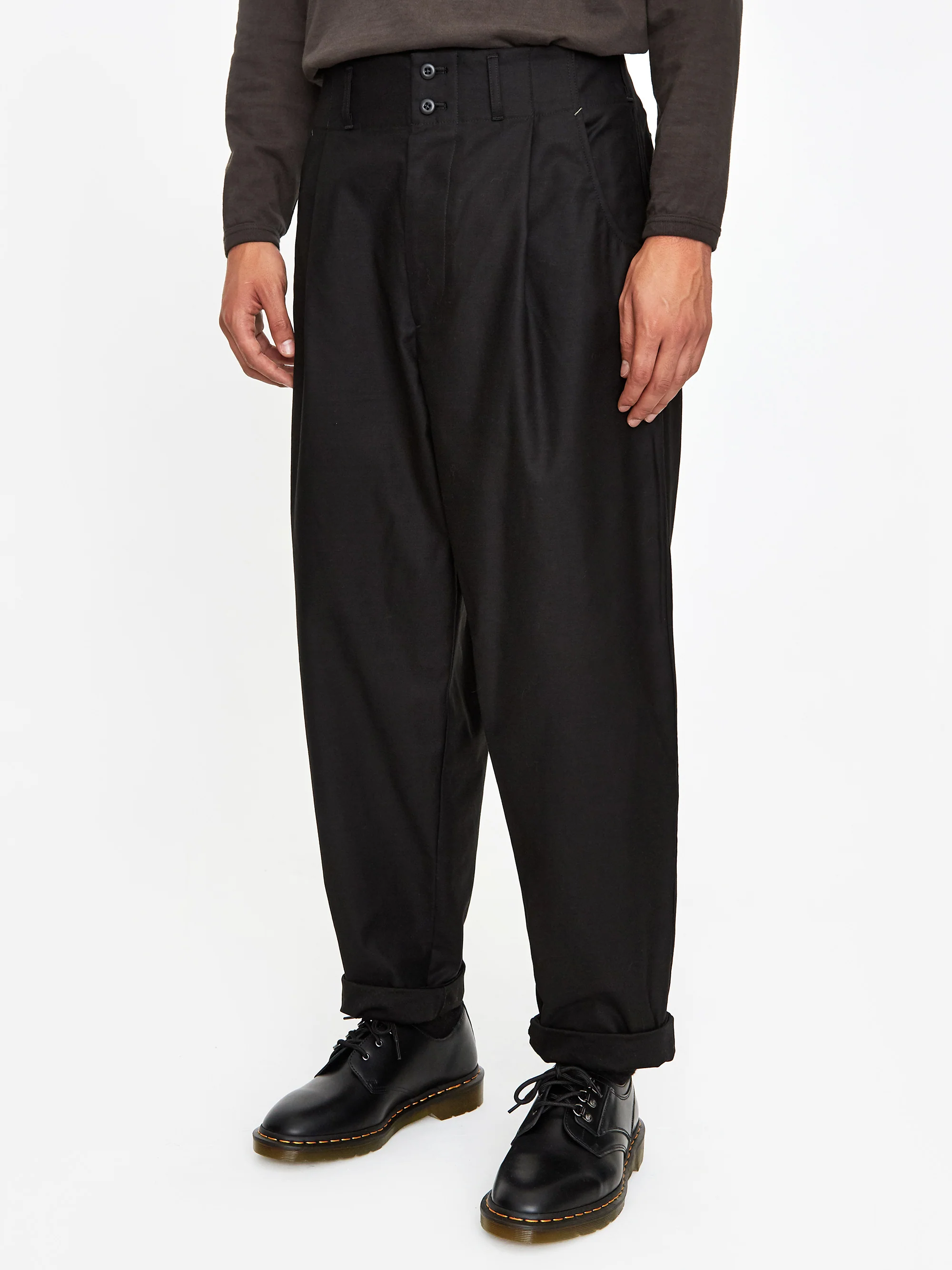 Nicholas Daley Pleated Trouser - Black - Image 6
