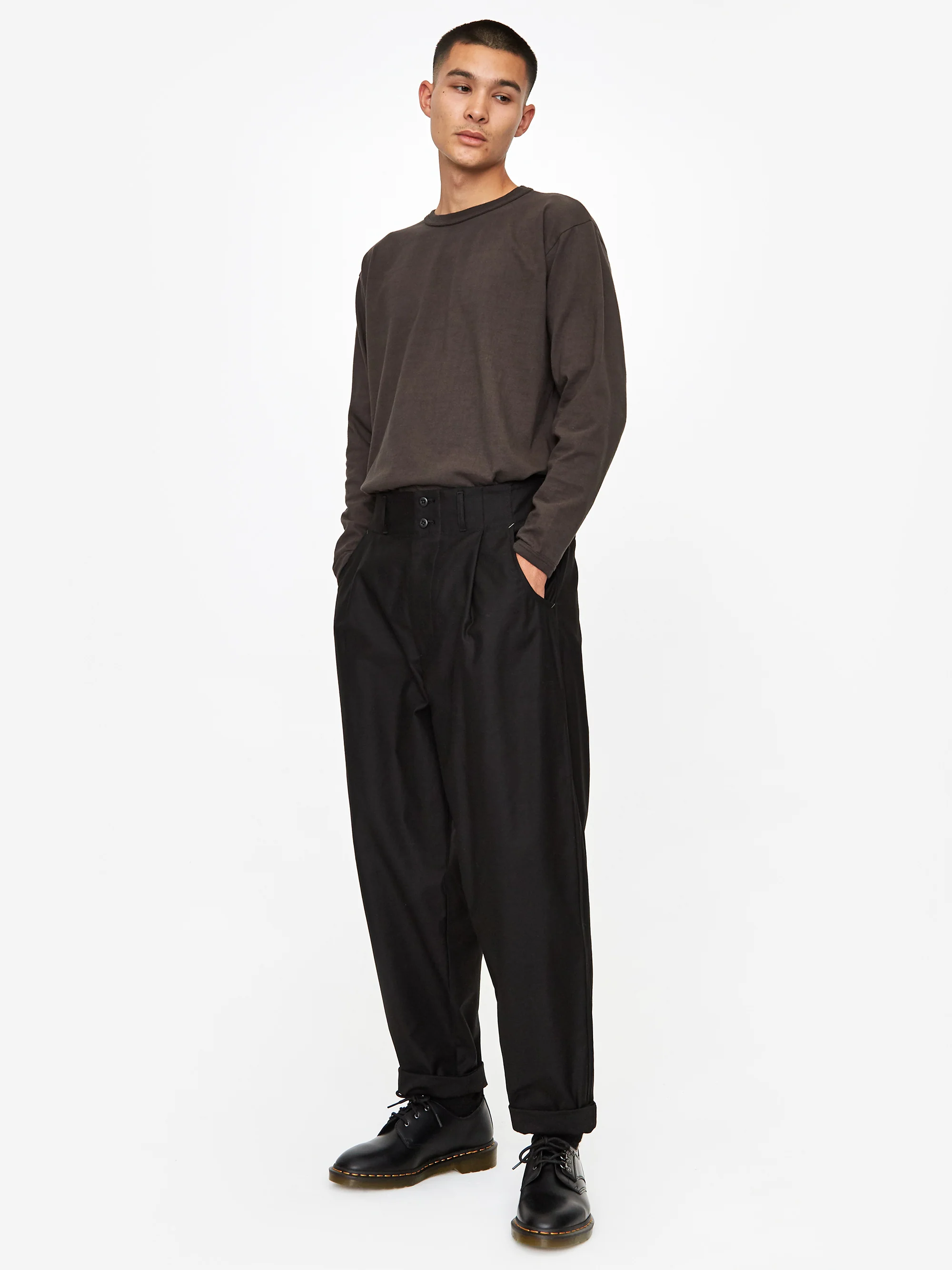 Nicholas Daley Pleated Trouser - Black - Image 7
