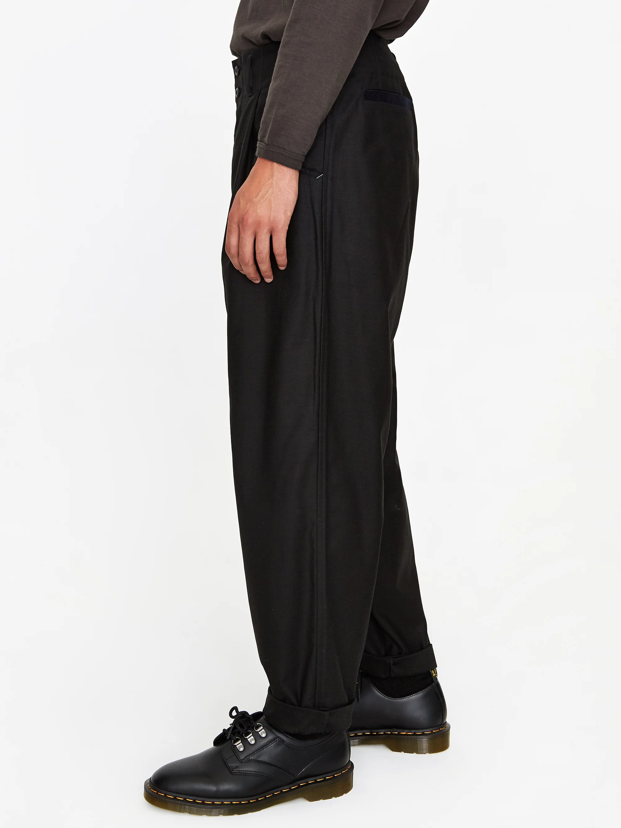 Nicholas Daley Pleated Trouser - Black - Image 8