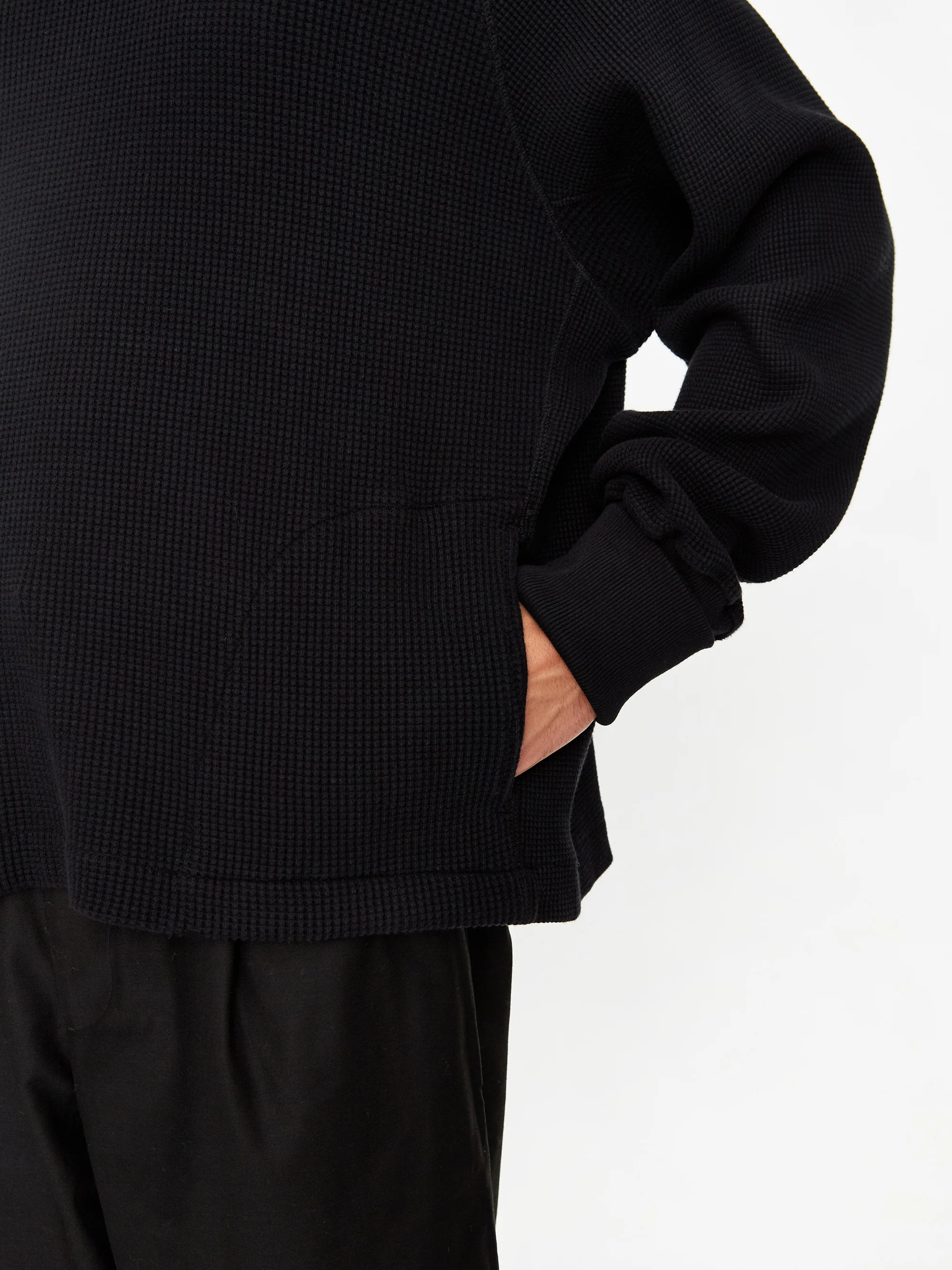 Nicholas Daley Waffle Roll Neck Top - Black - Image 10