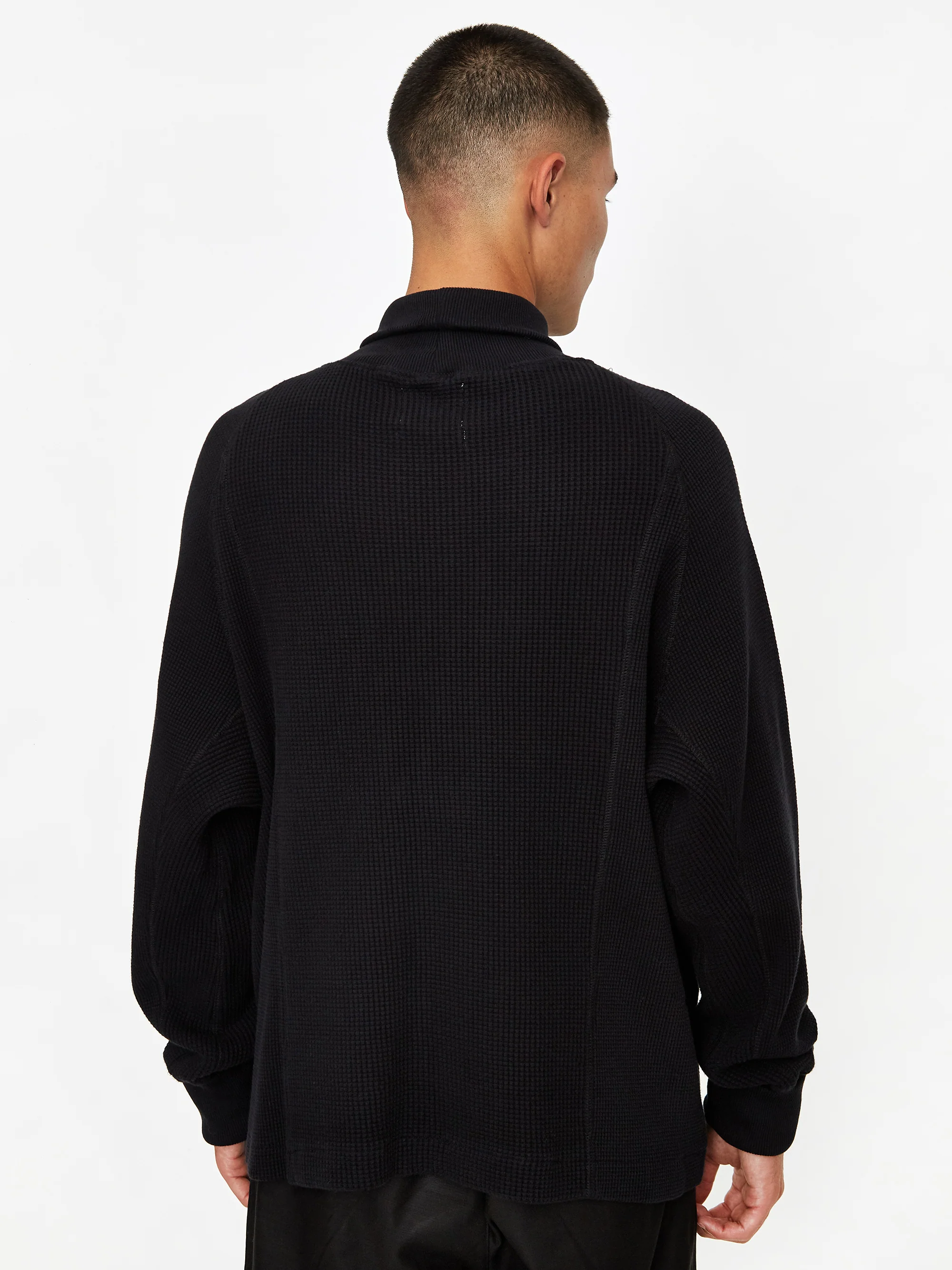 Nicholas Daley Waffle Roll Neck Top - Black - Image 12