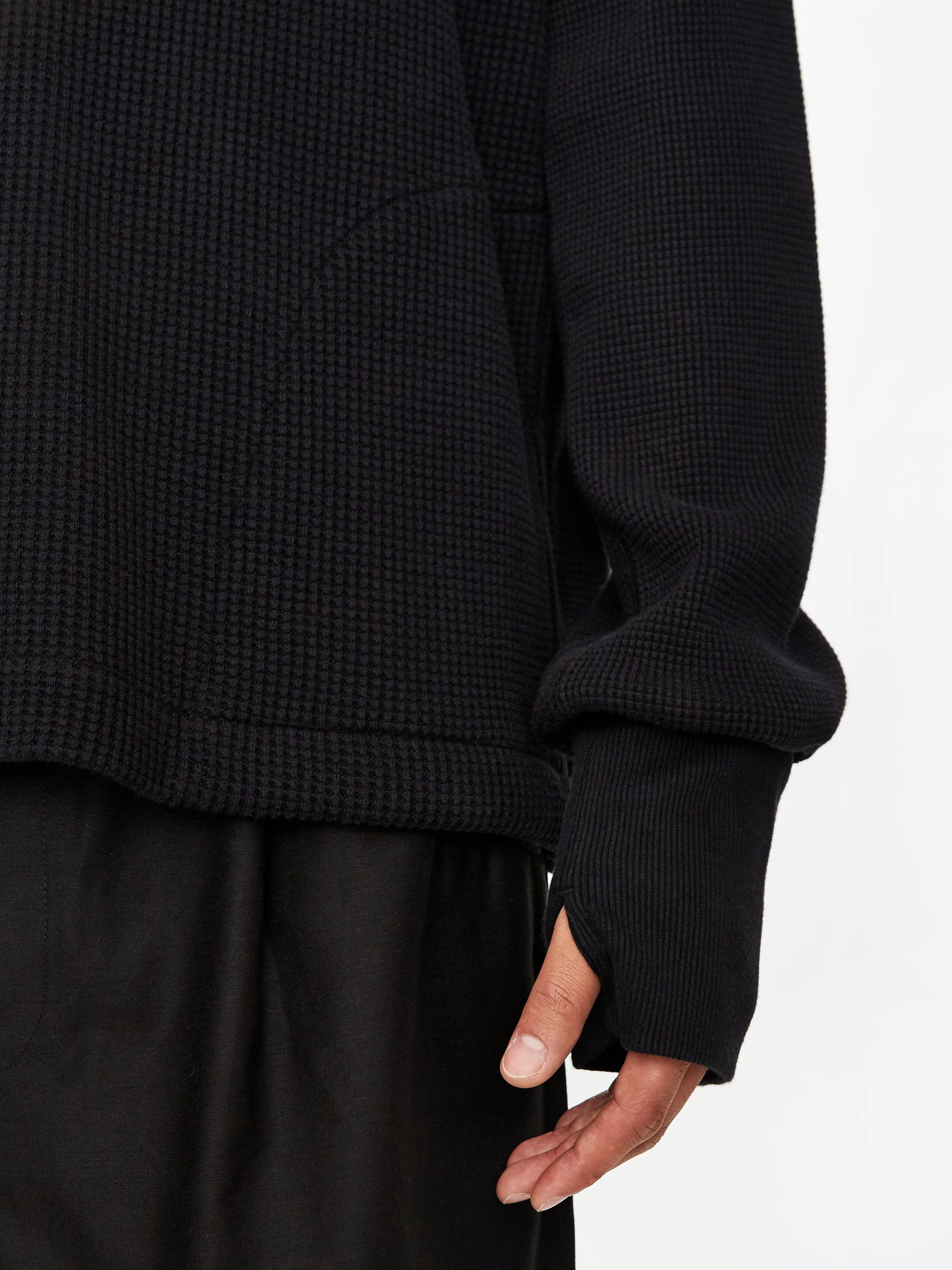 Nicholas Daley Waffle Roll Neck Top - Black - Image 8