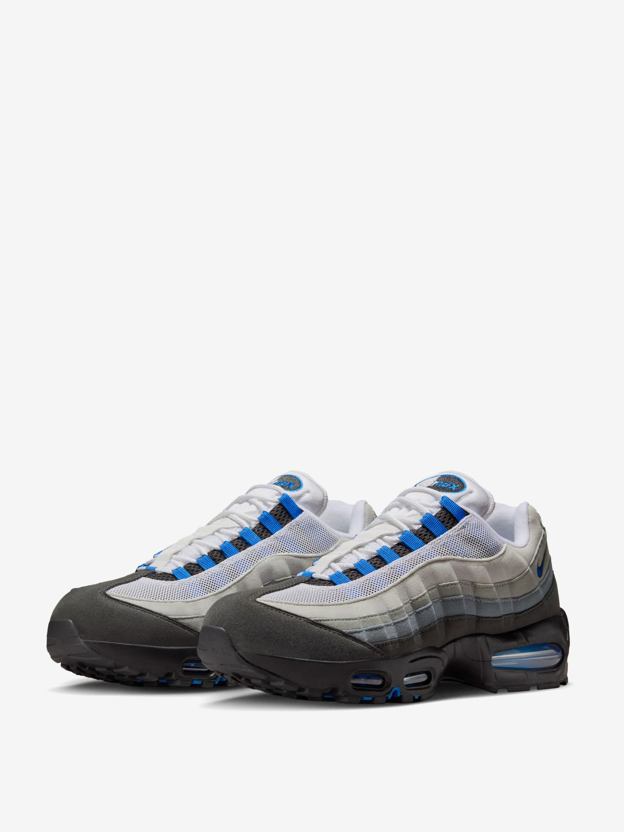 Nike Air Max 95 Big Bubble - White/Blue Spark-Neutral Grey-Medium Grey - Image 2