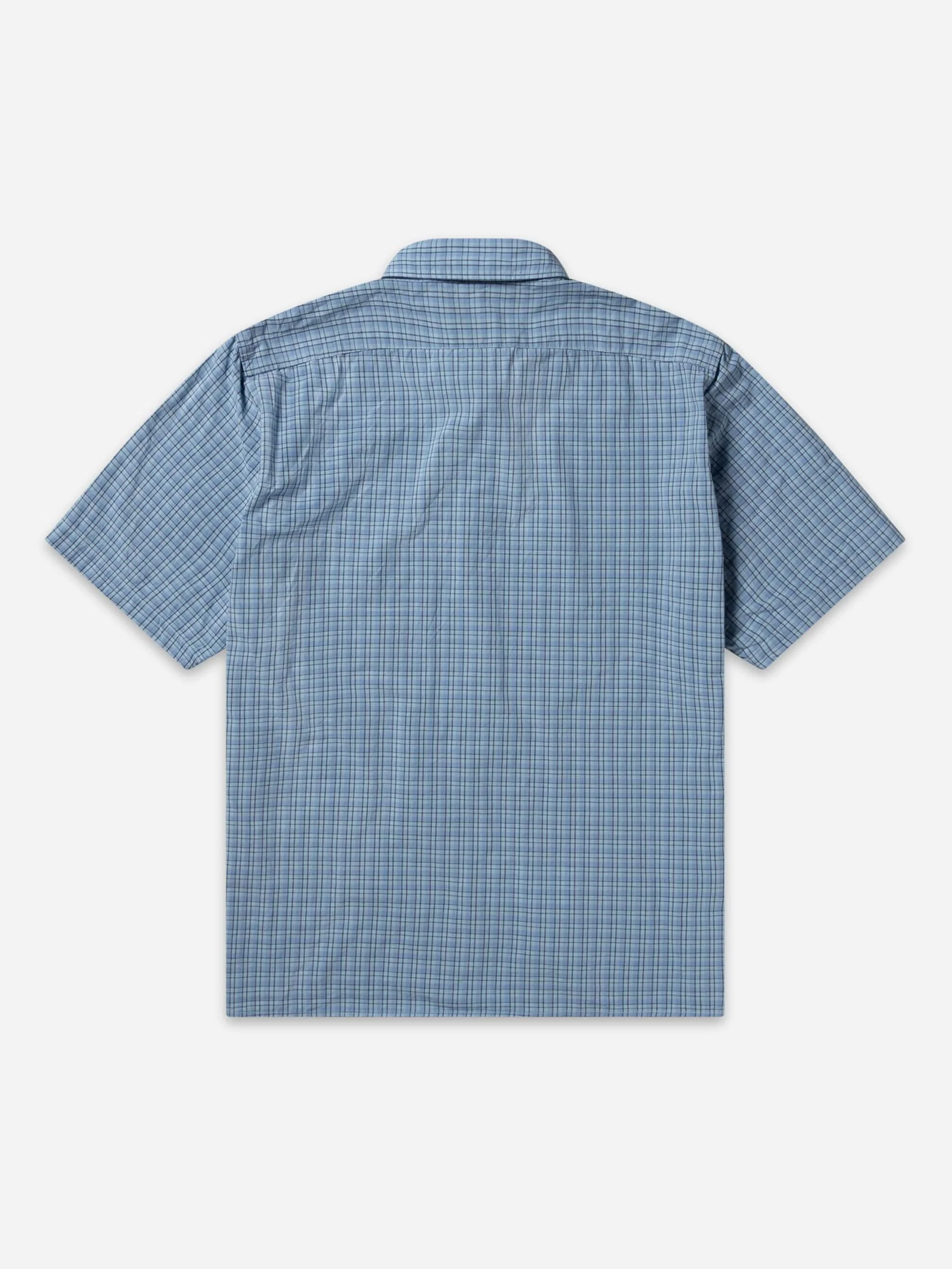 No Problemo Alien-O Print Short Sleeve Check Shirt - Blue - Image 2