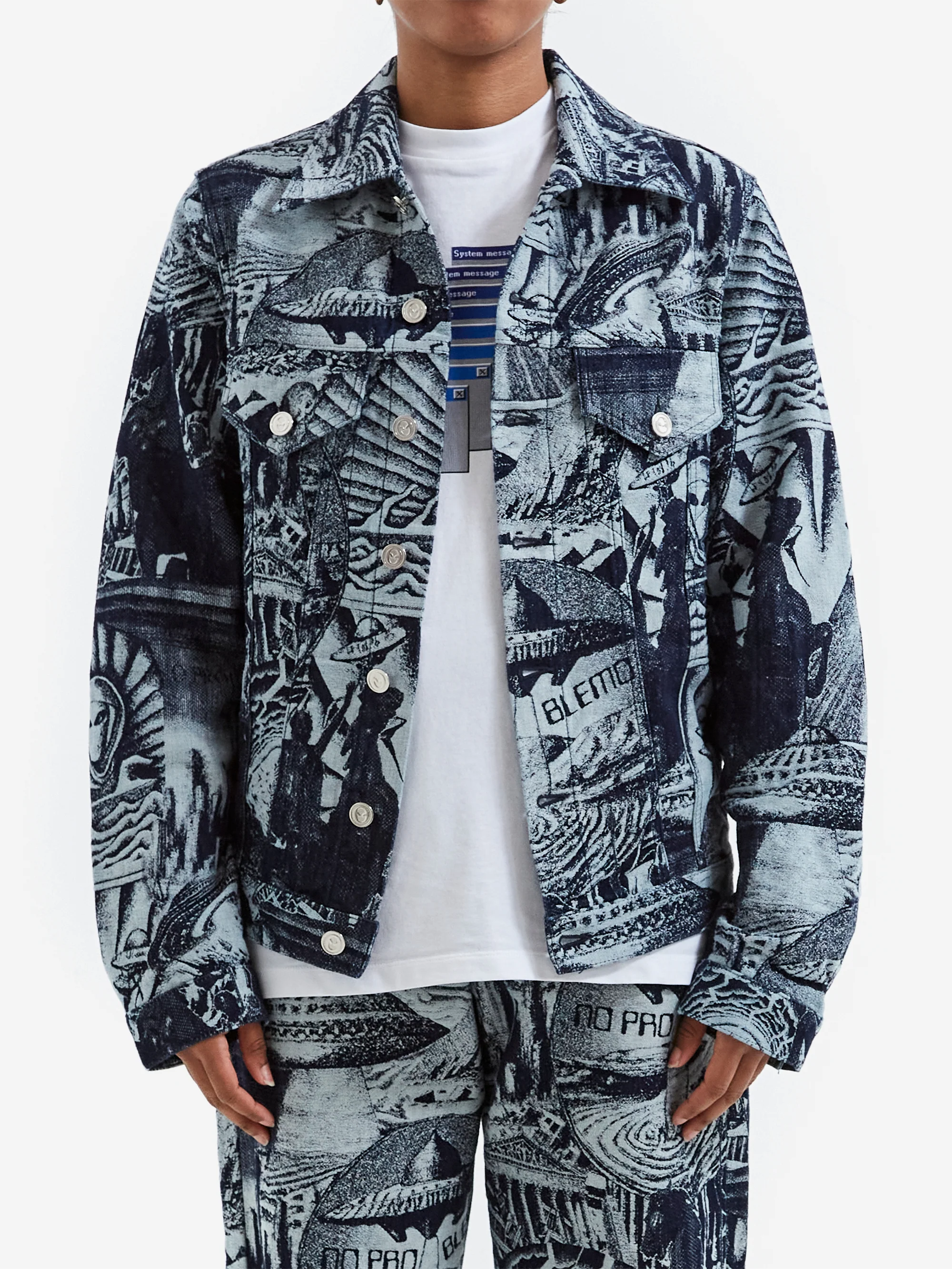 No Problemo Apocalypse Jacquard Trucker Jacket W - Blue