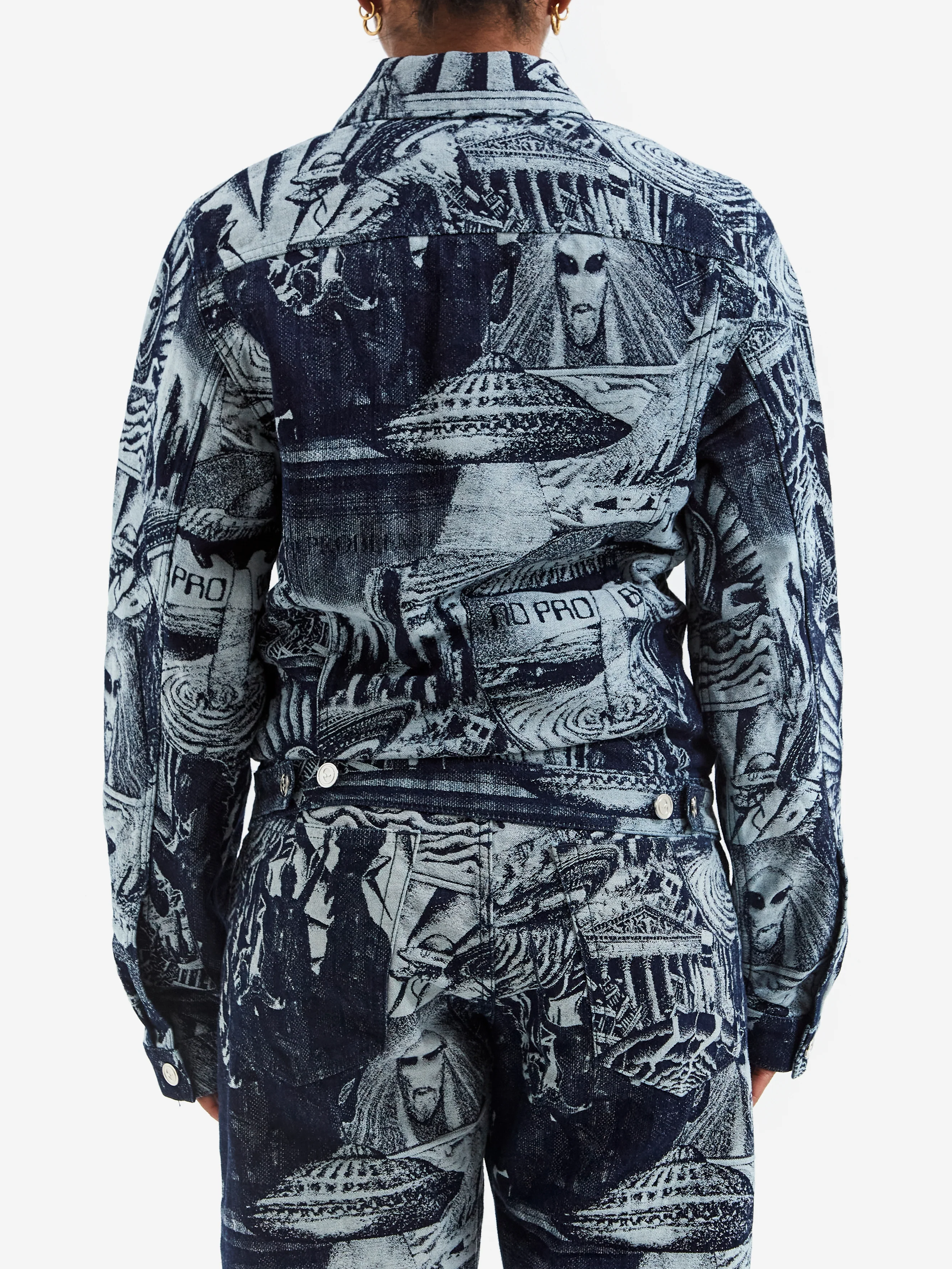 No Problemo Apocalypse Jacquard Trucker Jacket W - Blue - Image 4
