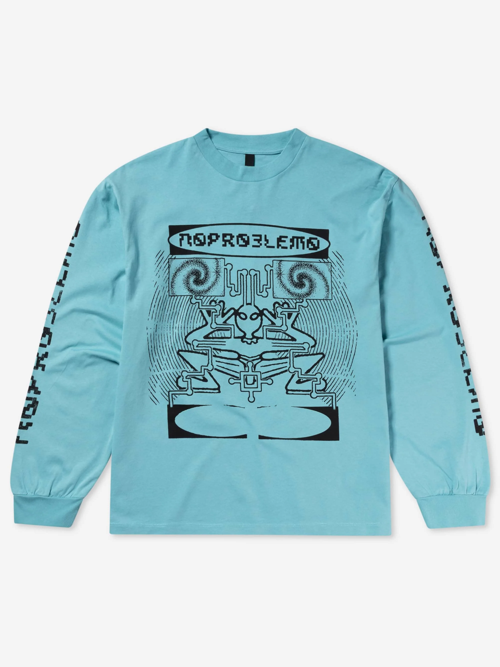 No Problemo Braniac Long Sleeve Tee - Aqua