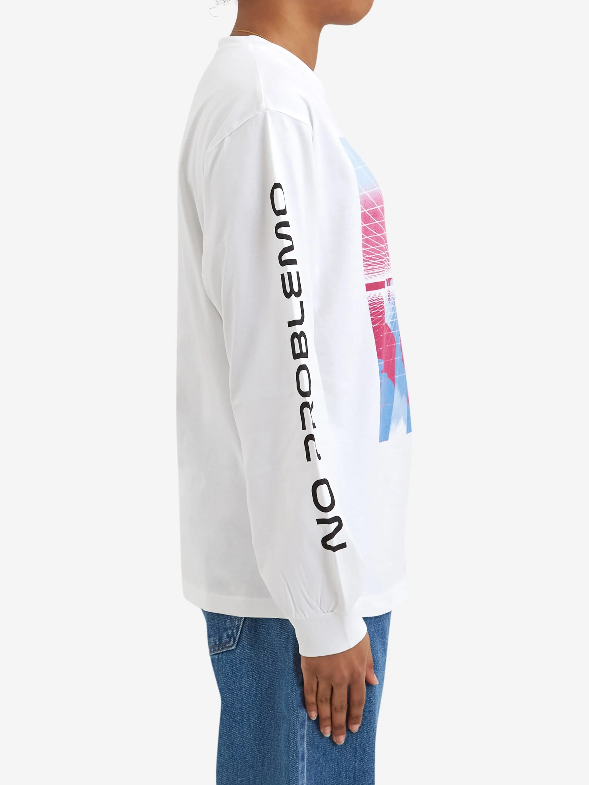 No Problemo Dimensional Longsleeve Tee W - White - Image 2