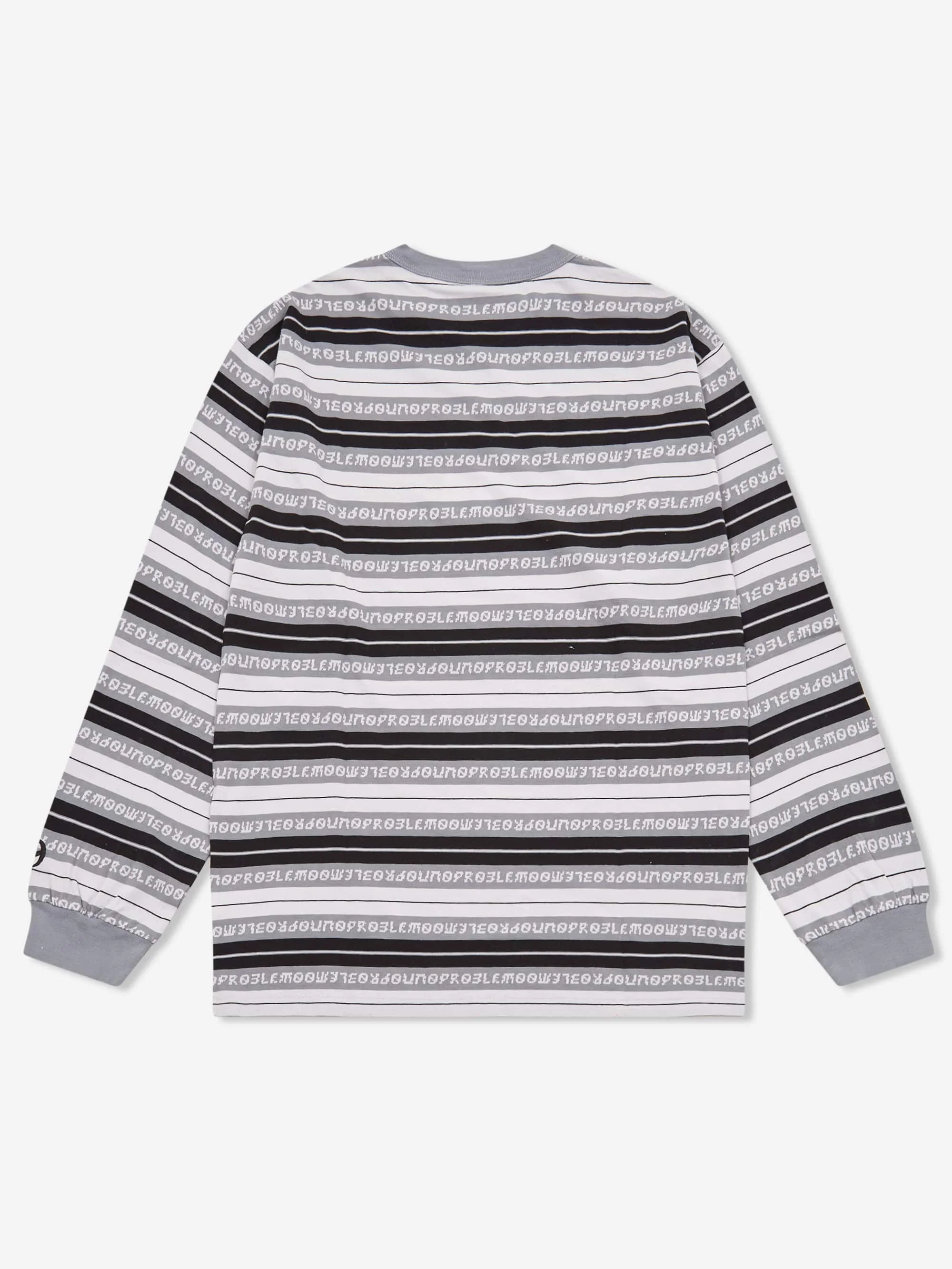 No Problemo Jacquard Stripe Long Sleeve Tee - Black - Image 3
