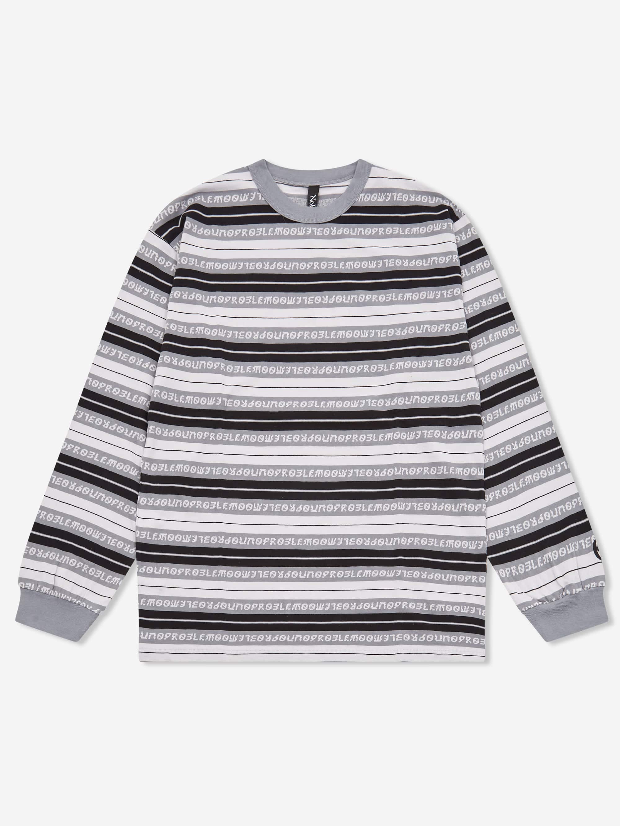 No Problemo Jacquard Stripe Longsleeve Tee W - Black - Image 4