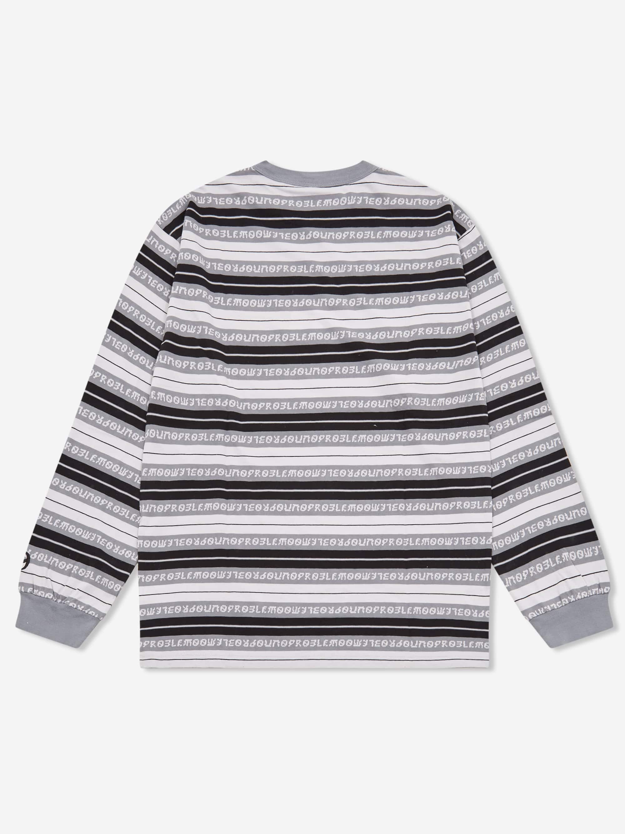 No Problemo Jacquard Stripe Longsleeve Tee W - Black - Image 6