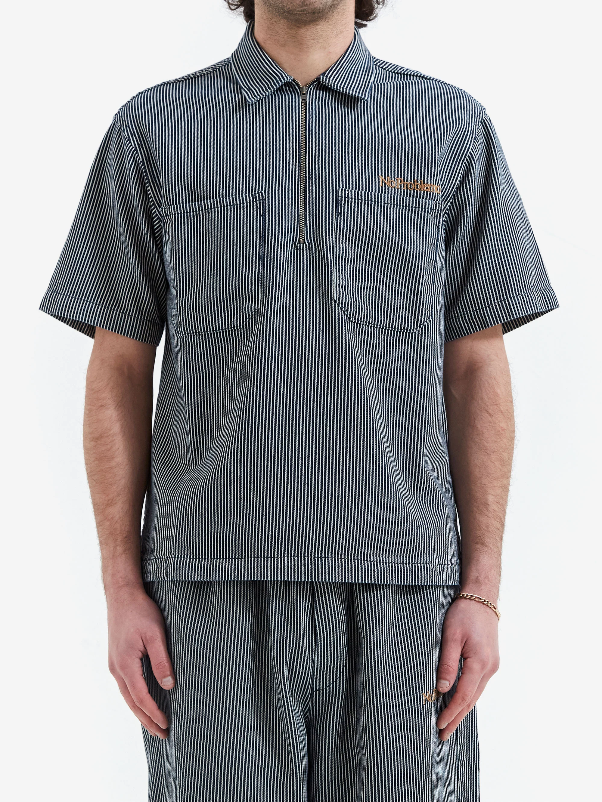 No Problemo Mini Problemo SS Work Shirt Denim - Blue - Image 2