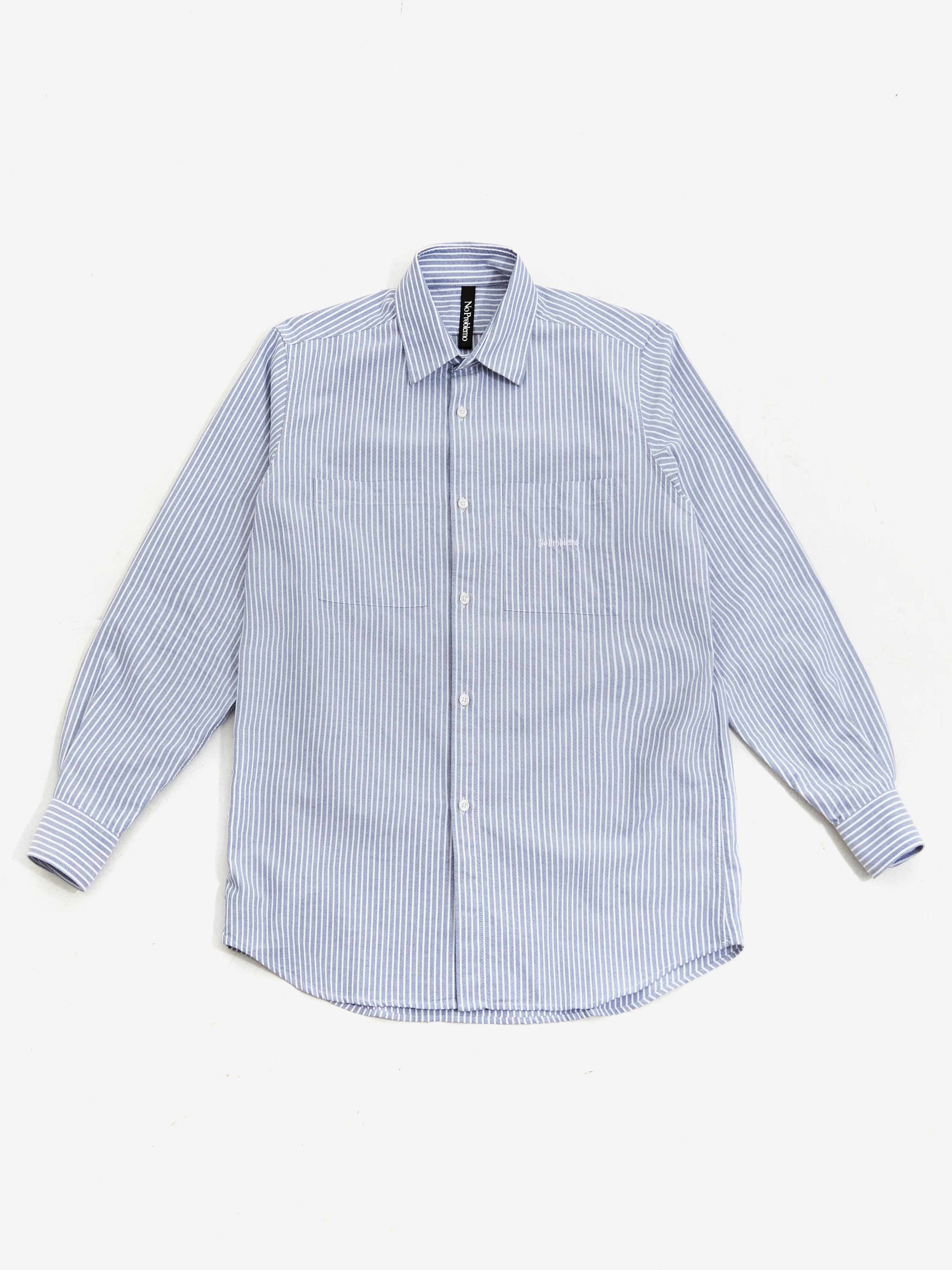 No Problemo Oxford Stripe Long Sleeve Shirt - White
