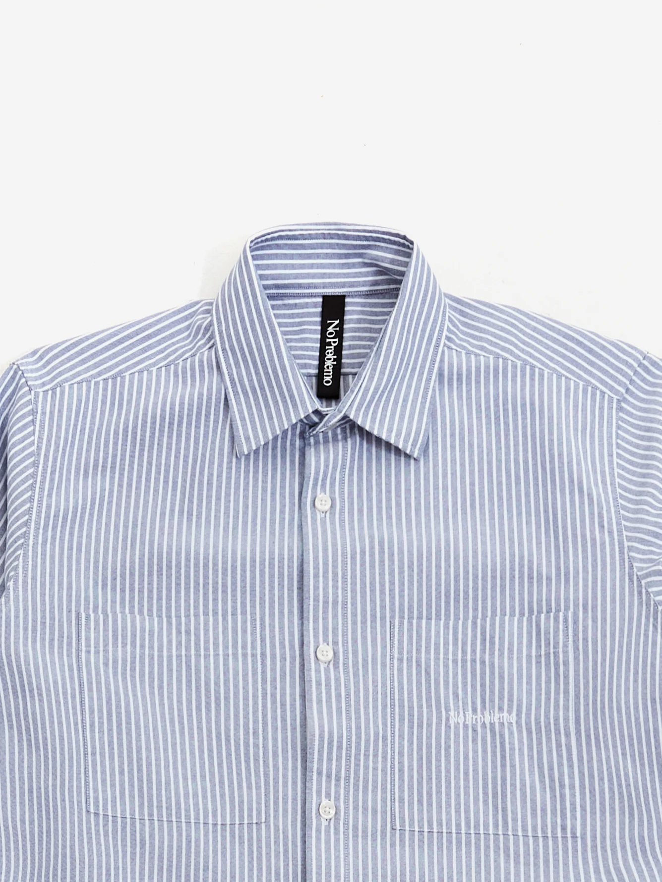 No Problemo Oxford Stripe Long Sleeve Shirt - White - Image 4