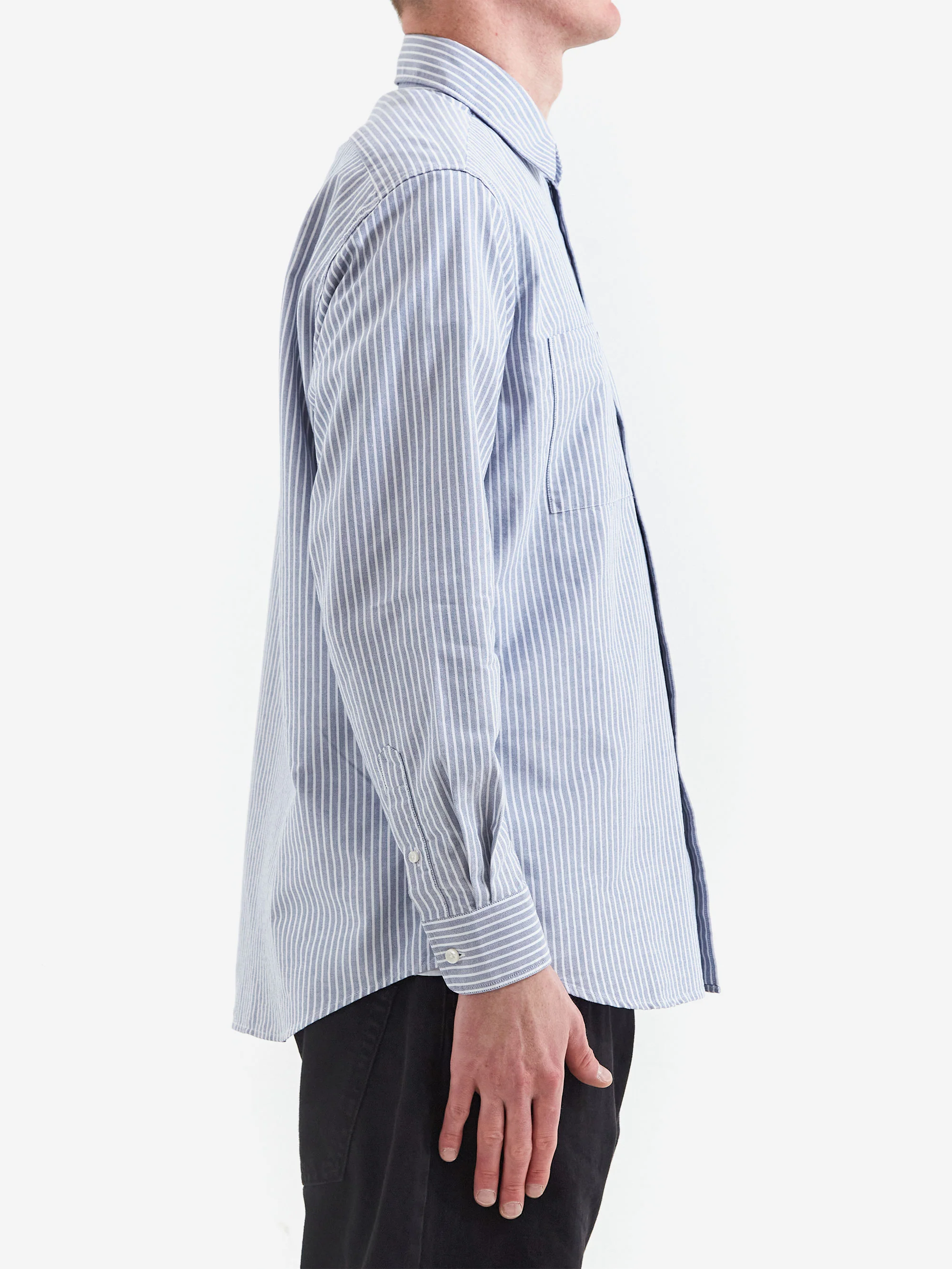 No Problemo Oxford Stripe Long Sleeve Shirt - White - Image 6