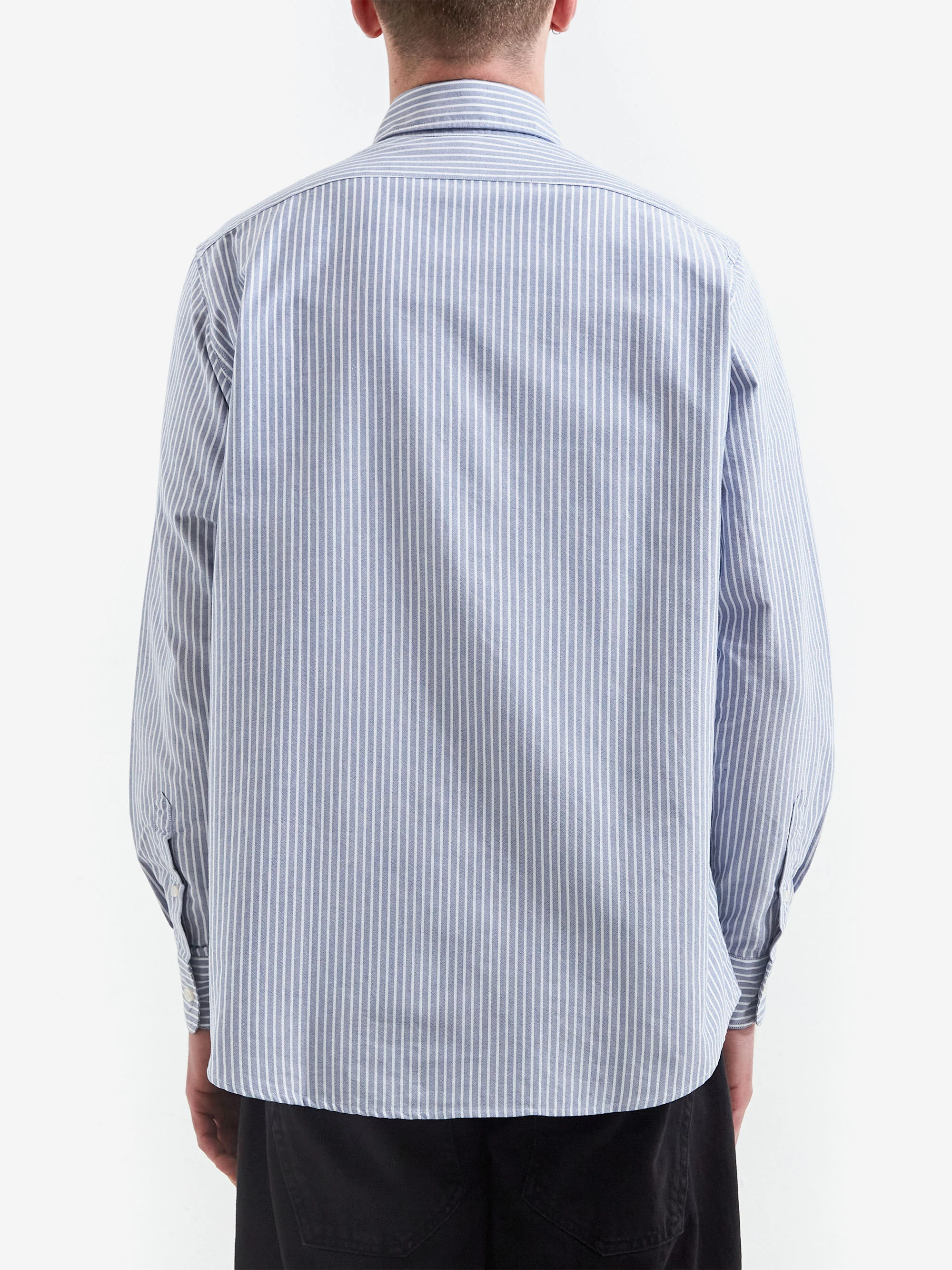 No Problemo Oxford Stripe Long Sleeve Shirt - White - Image 7