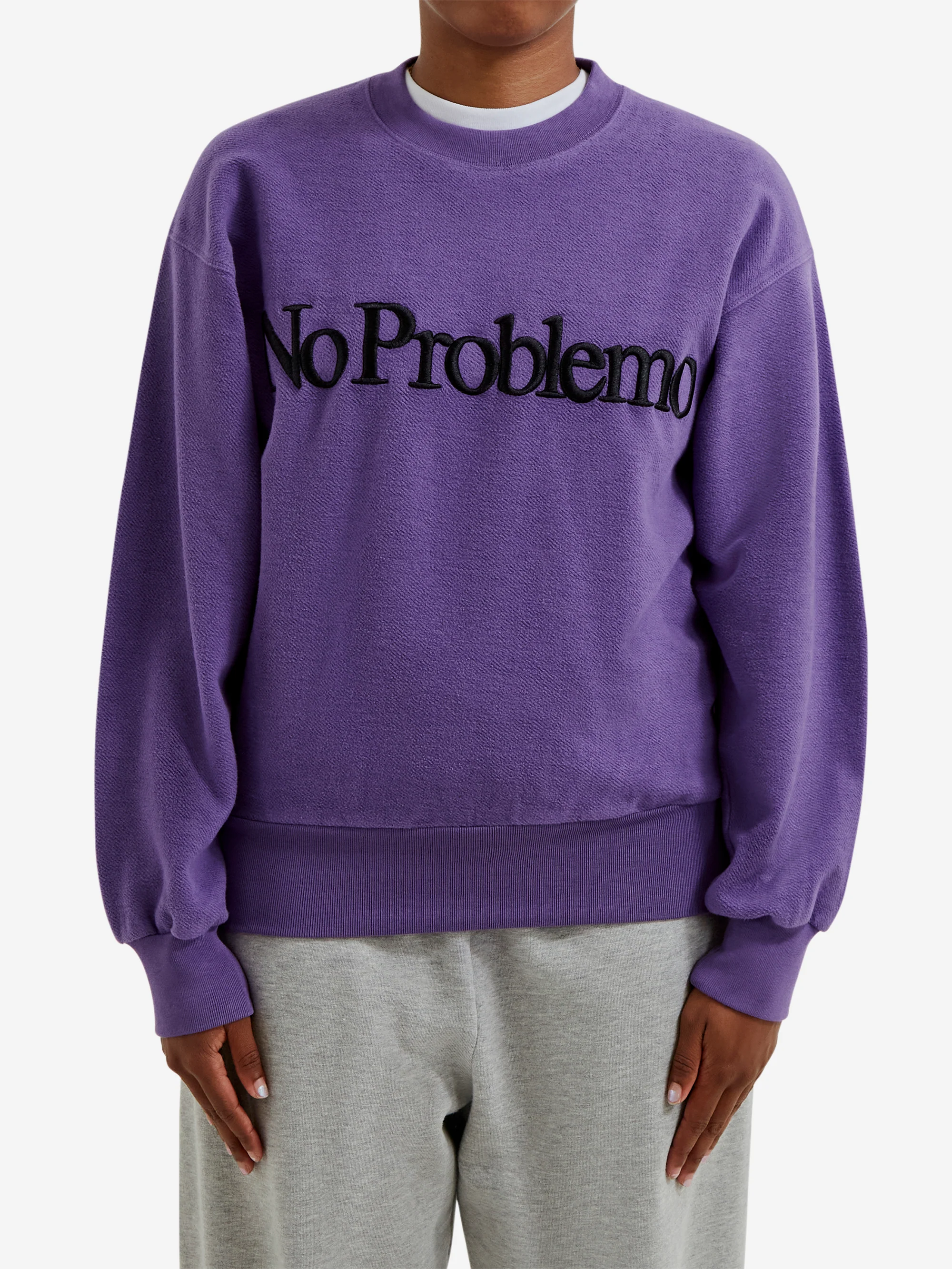 No Problemo Reverse Fleece Sweat W - Lilac