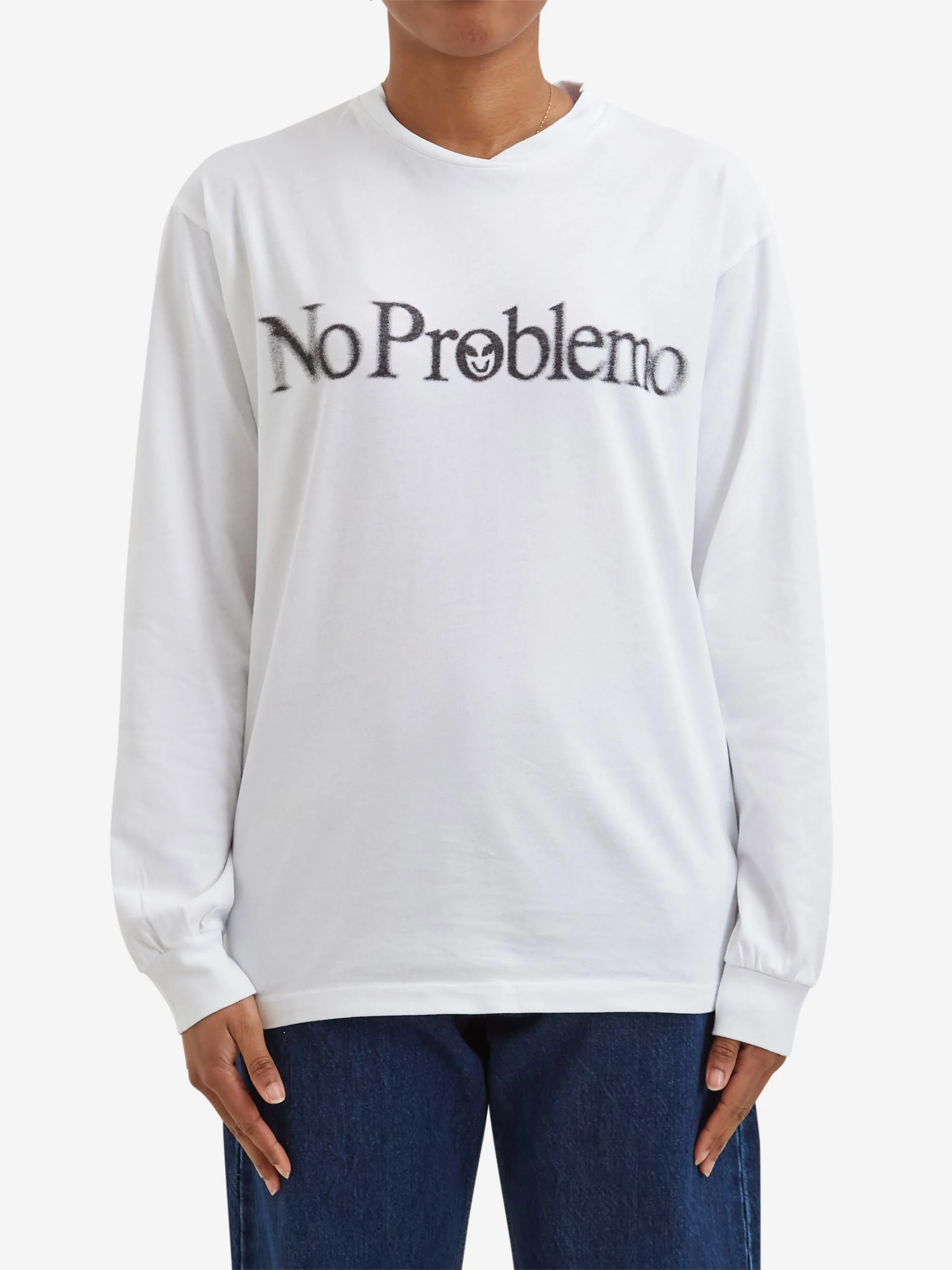No Problemo Smile Away Longsleeve Tee W - White