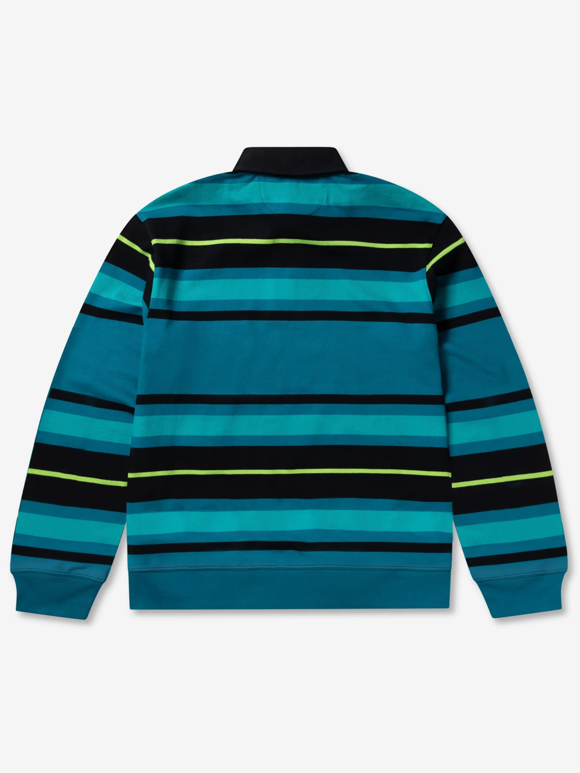 No Problemo Striped Long Sleeve Rugby Shirt - Aqua - Image 2