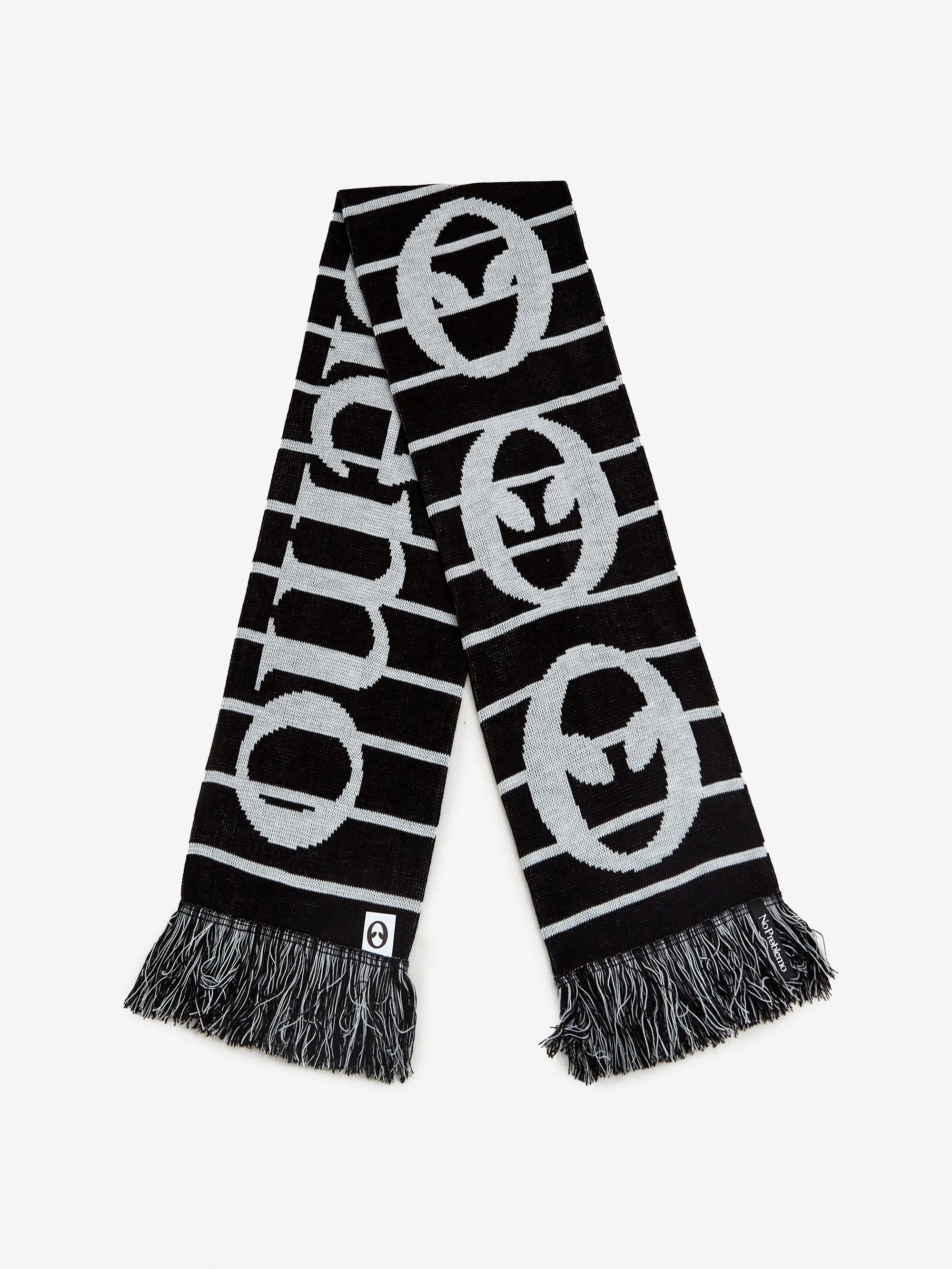 No Problemo Striped Scarf - Black