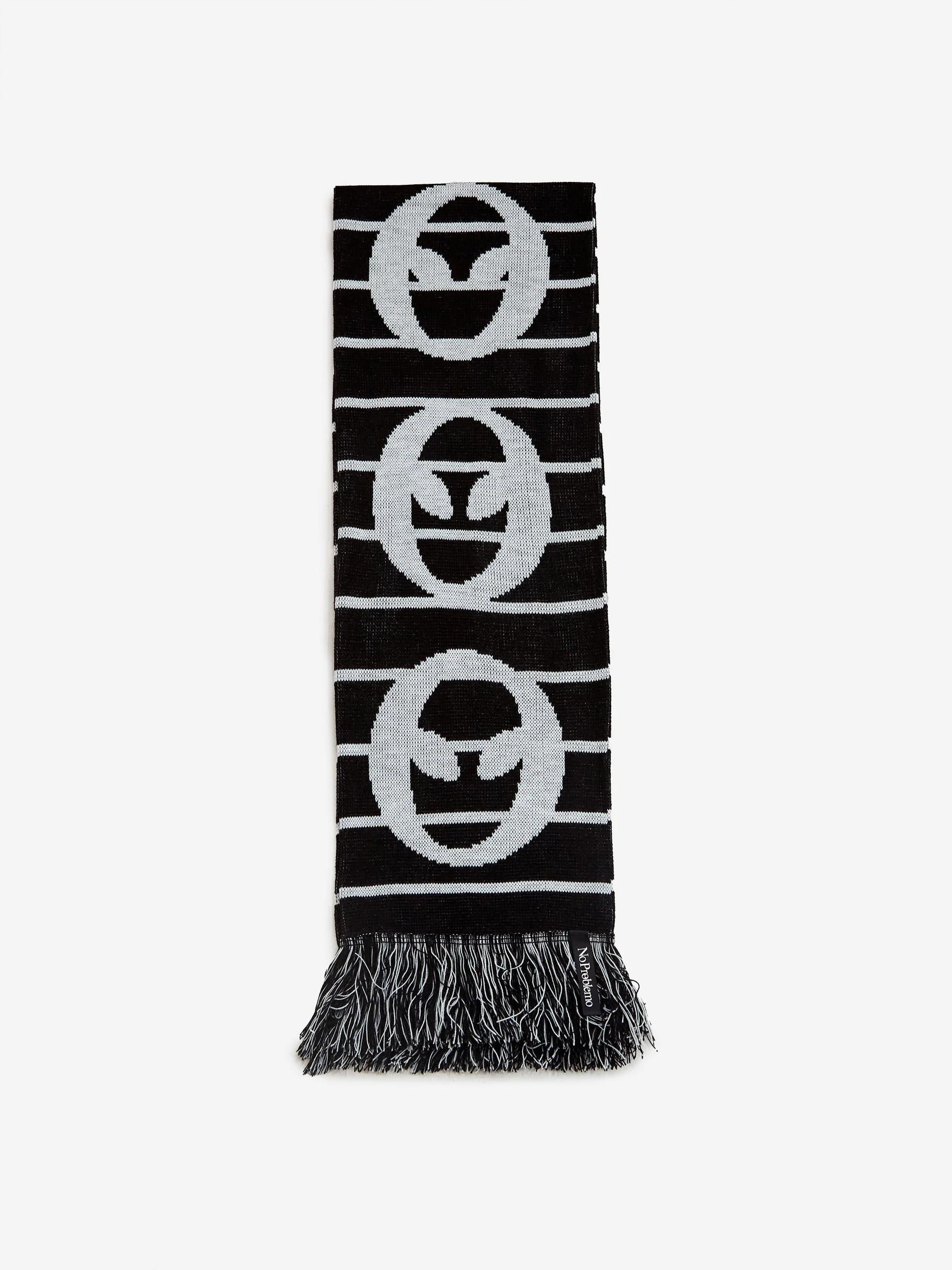 No Problemo Striped Scarf - Black - Image 2