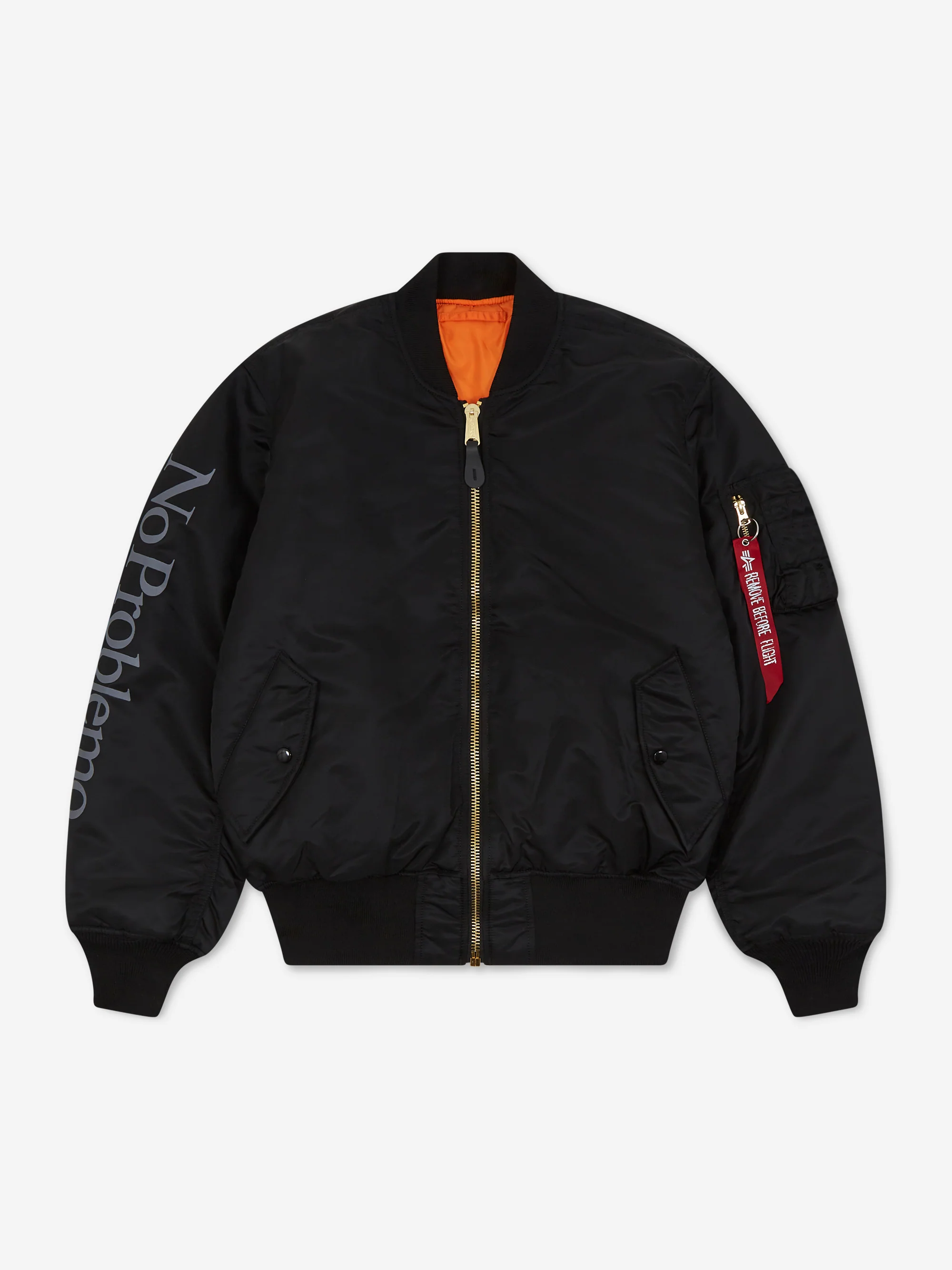 No Problemo x Alpha Industries No War MA-1 Jacket - Black