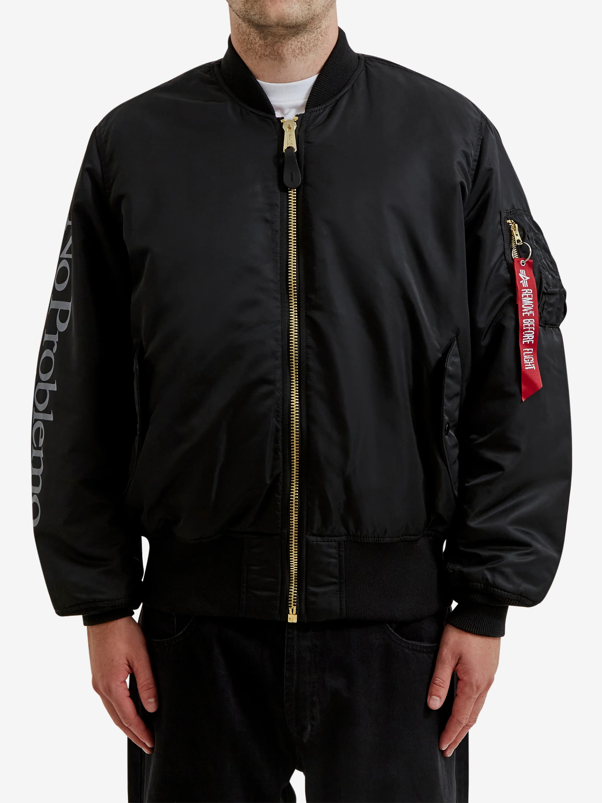 No Problemo x Alpha Industries No War MA-1 Jacket - Black - Image 3