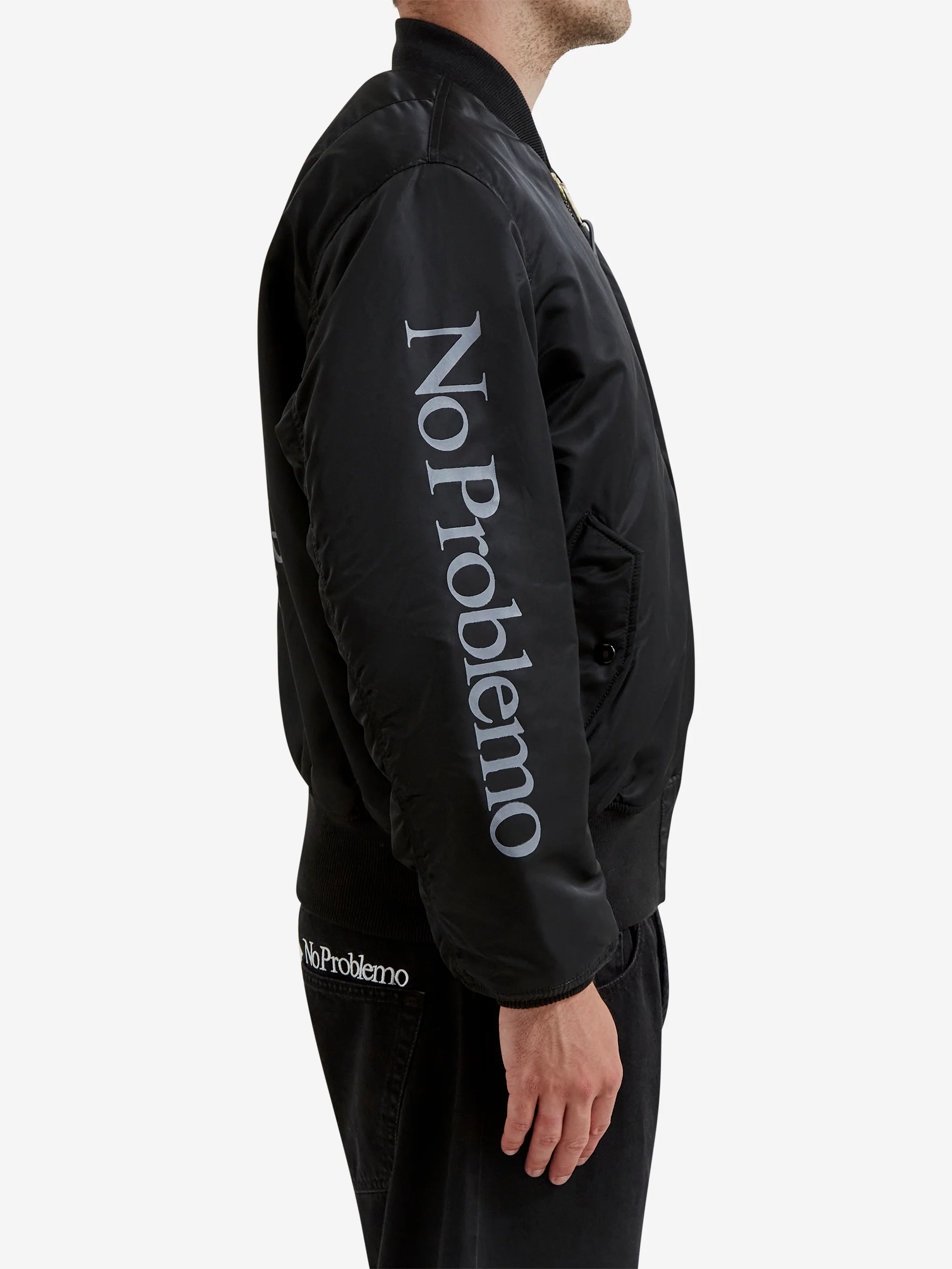 No Problemo x Alpha Industries No War MA-1 Jacket - Black - Image 7