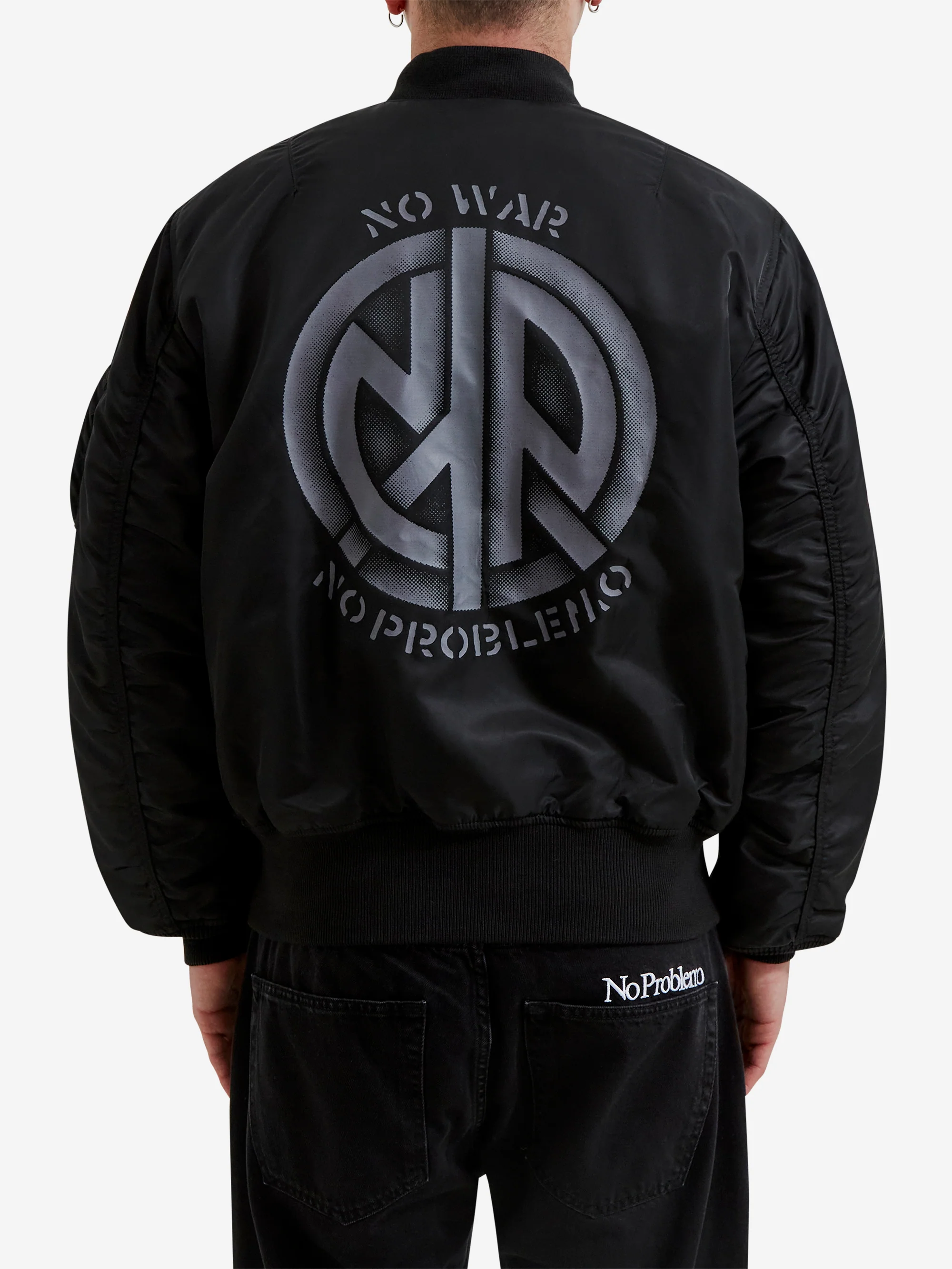 No Problemo x Alpha Industries No War MA-1 Jacket - Black - Image 8