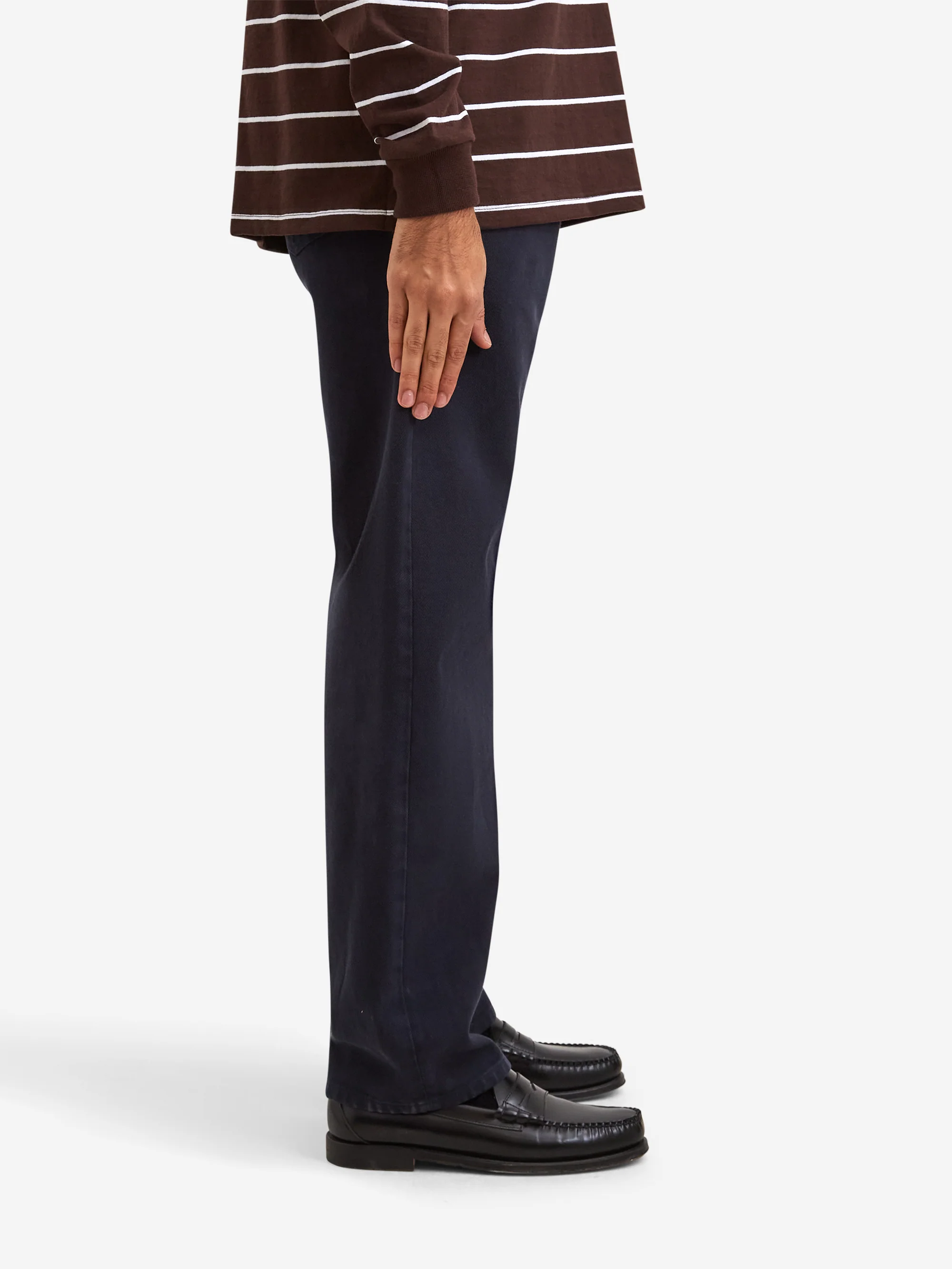 Noah Brushed Back Pleated Jeans - Dark Navy - Image 5