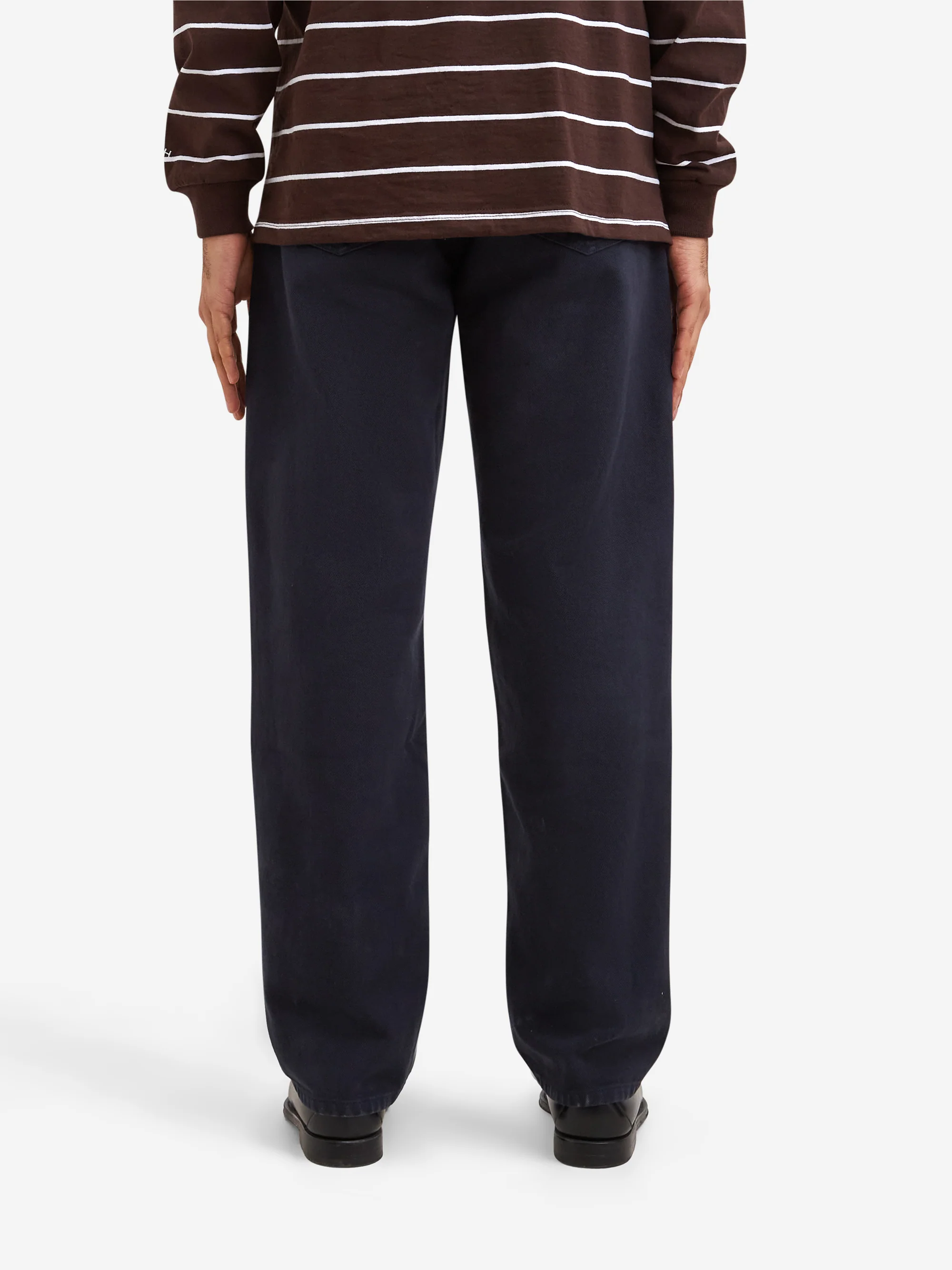 Noah Brushed Back Pleated Jeans - Dark Navy - Image 6